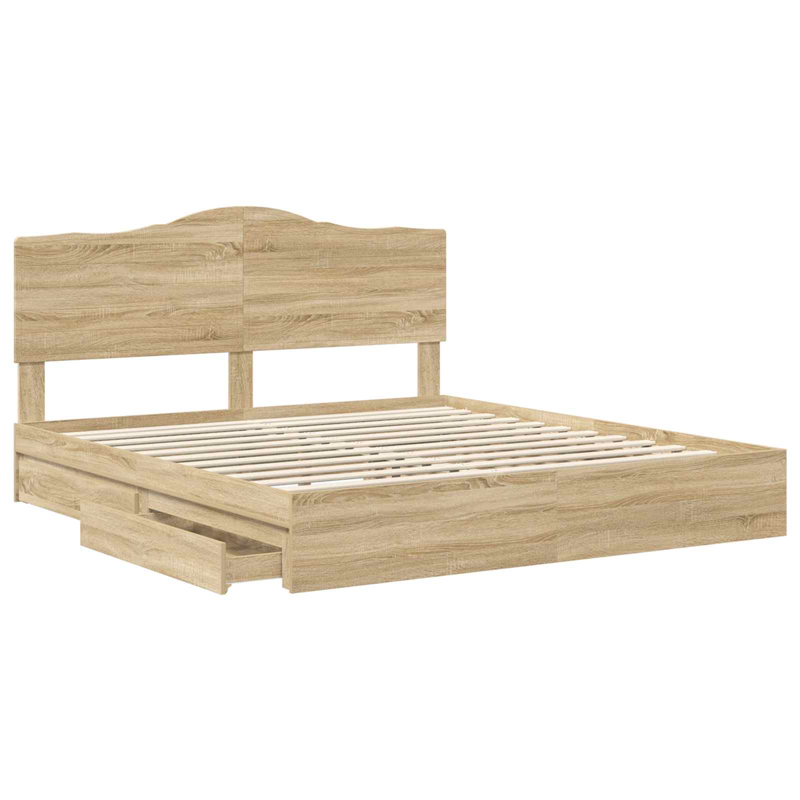 Lit de Rangement Chêne Sonoma 180 x 200 cm Bois d'ingénierie - XIOS
