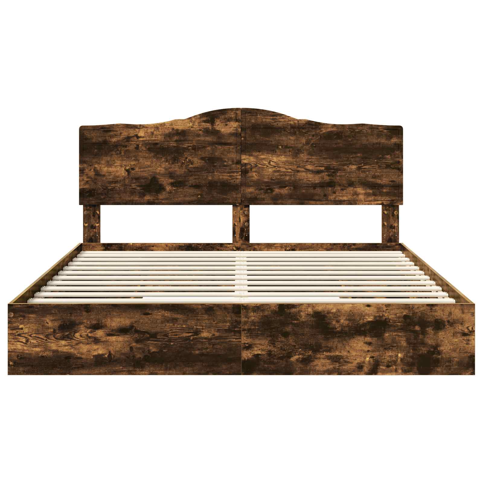 Lit de Rangement Chêne fumé 180 x 200 cm Bois d'ingénierie