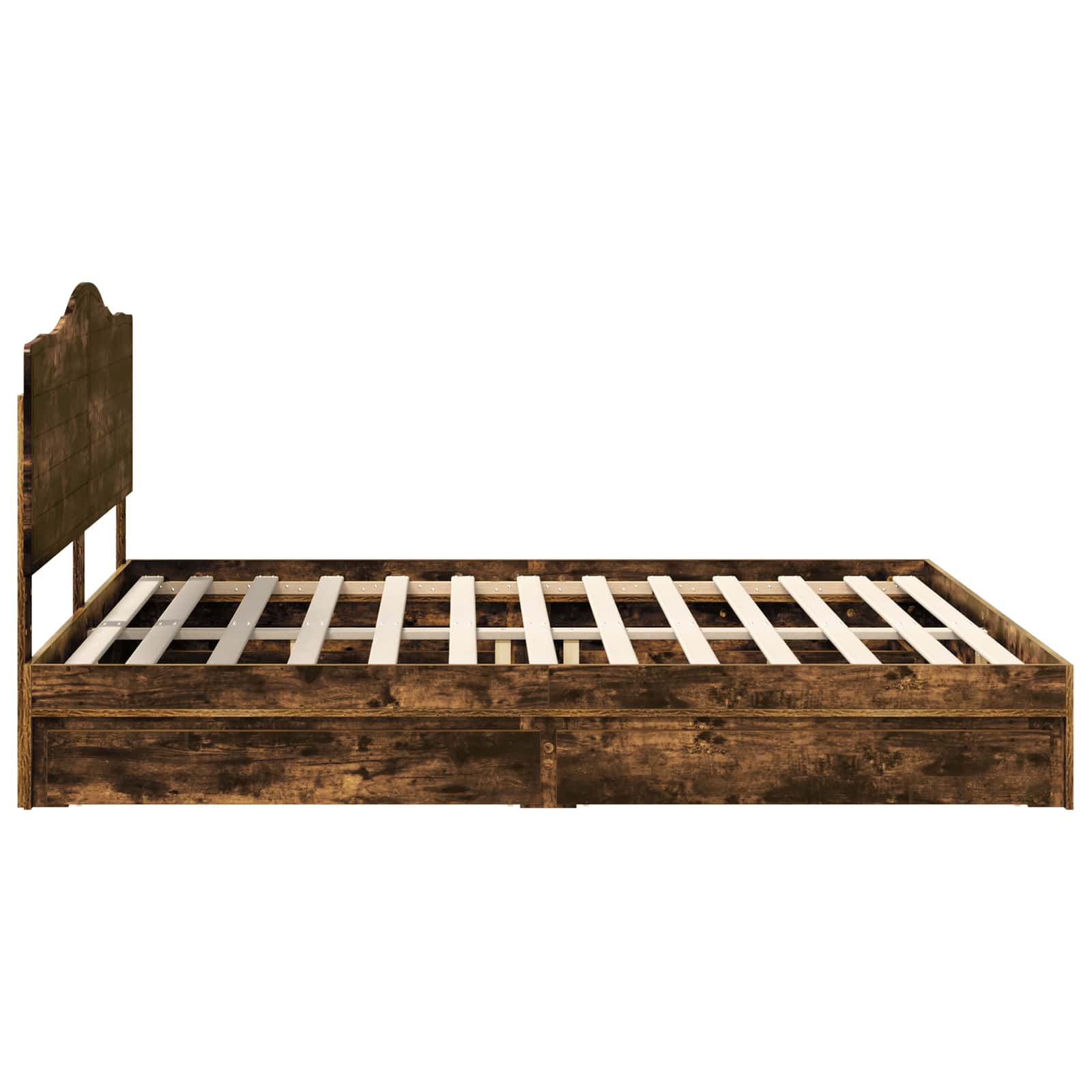 Lit de Rangement Chêne fumé 180 x 200 cm Bois d'ingénierie