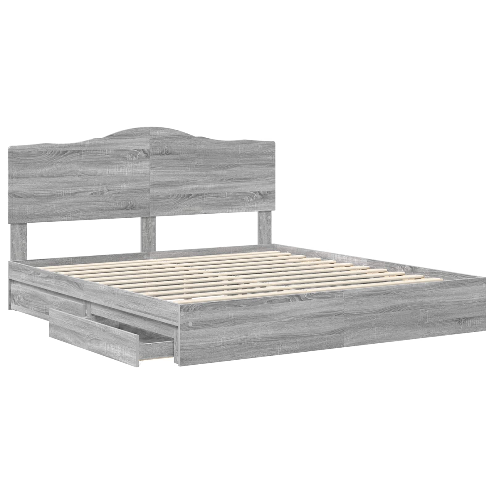 Lit de Rangement Gris Sonoma 180 x 200 cm Bois d'ingénierie - XIOS