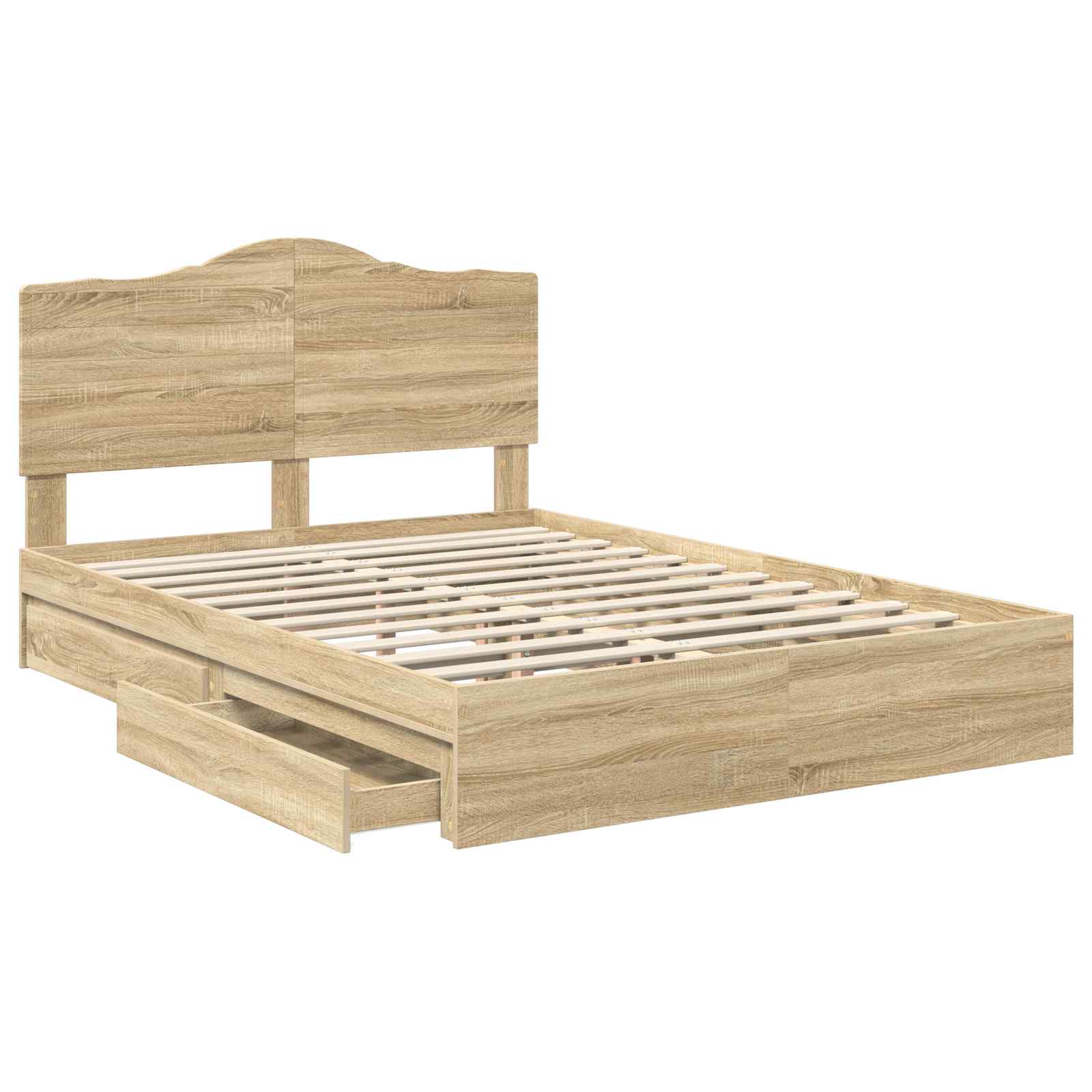 Lit de Rangement Chêne Sonoma 160 x 200 cm Bois d'ingénierie - XIOS