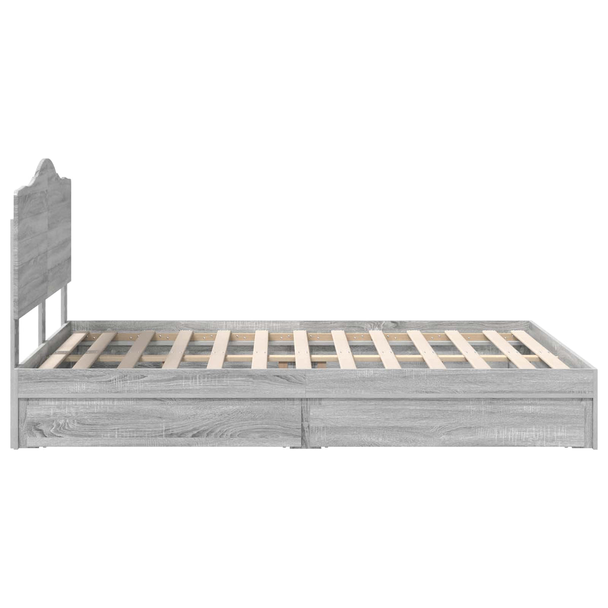 Lit de Rangement Gris Sonoma 160 x 200 cm Bois d'ingénierie