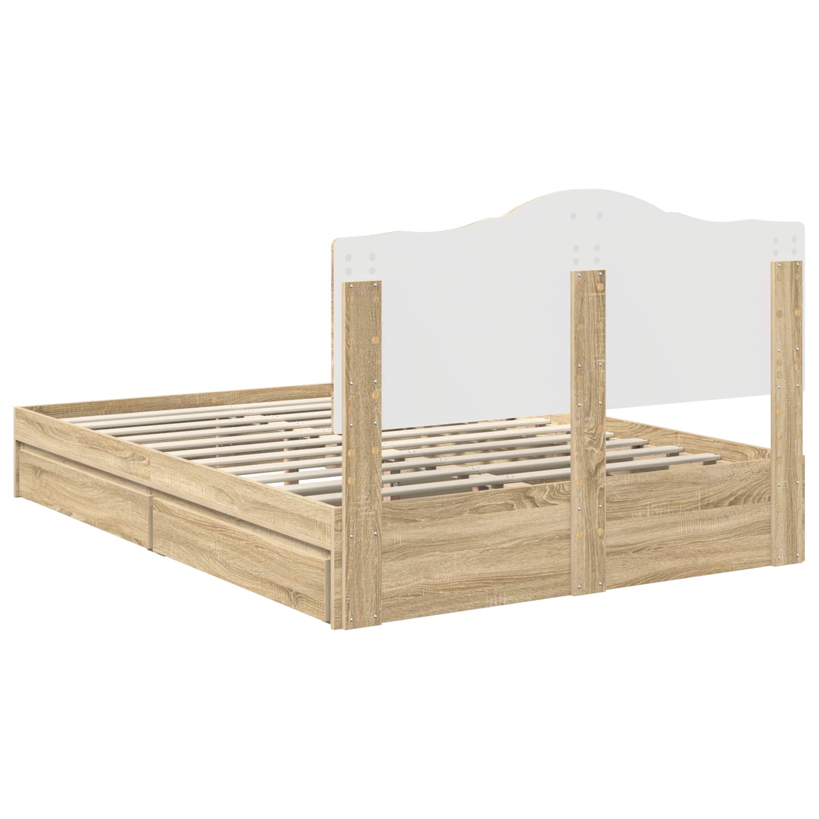 Lit de Rangement Chêne Sonoma 150 x 200 cm Bois d'ingénierie - XIOS
