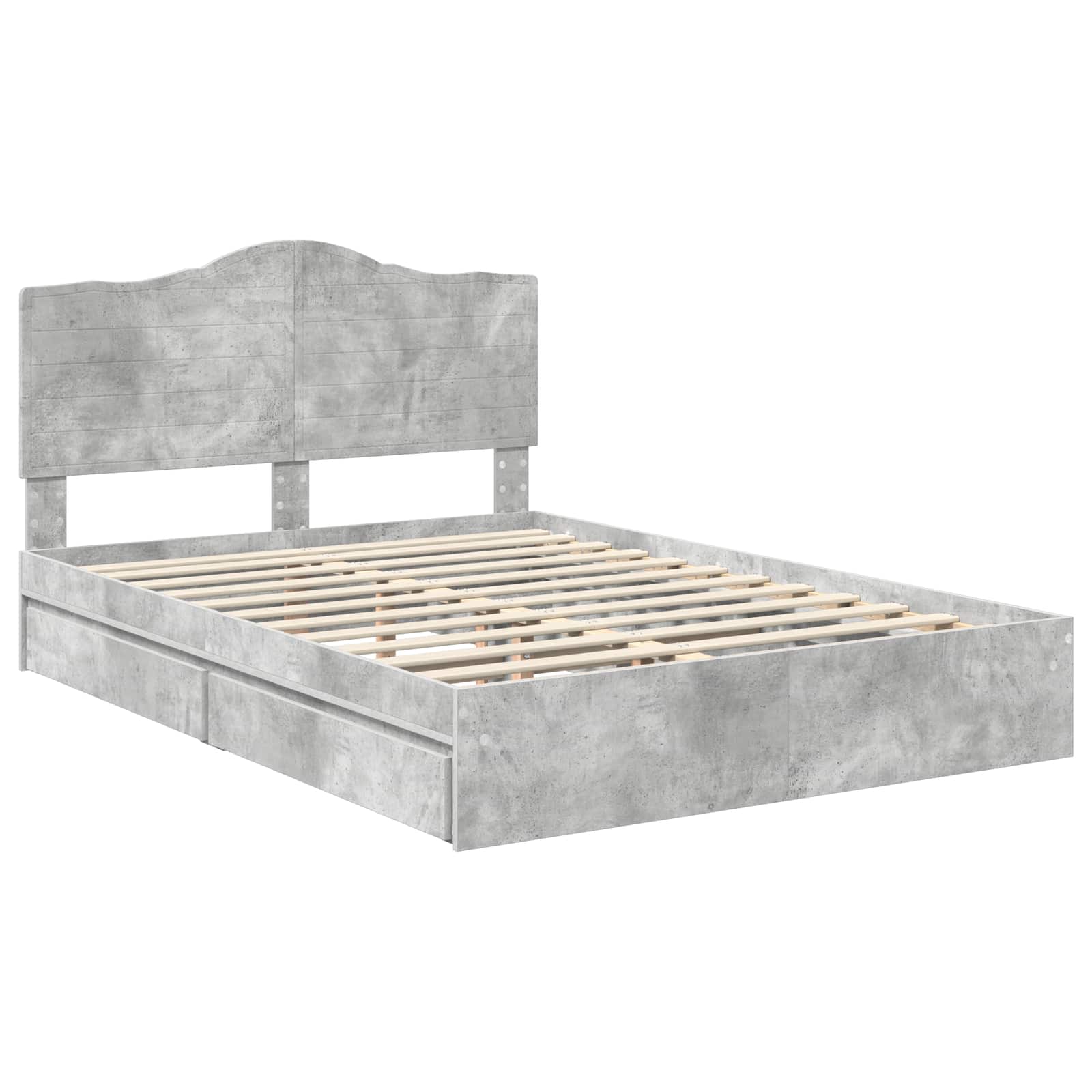 Cadre de lit Gris béton 150 x 200 cm Bois d'ingénierie - XIOS