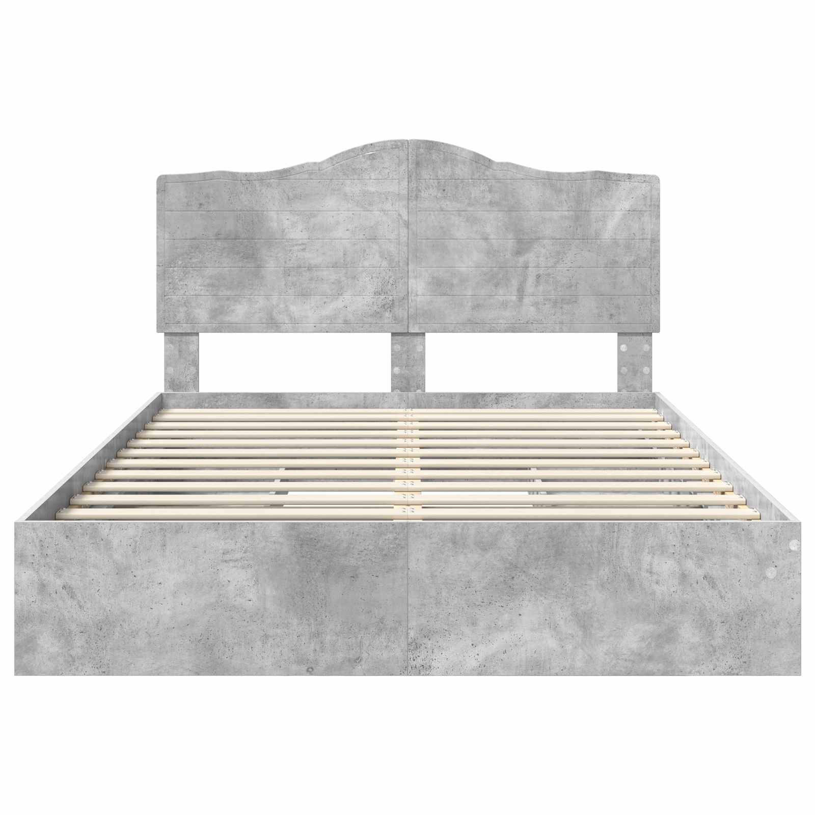 Cadre de lit Gris béton 150 x 200 cm Bois d'ingénierie - XIOS