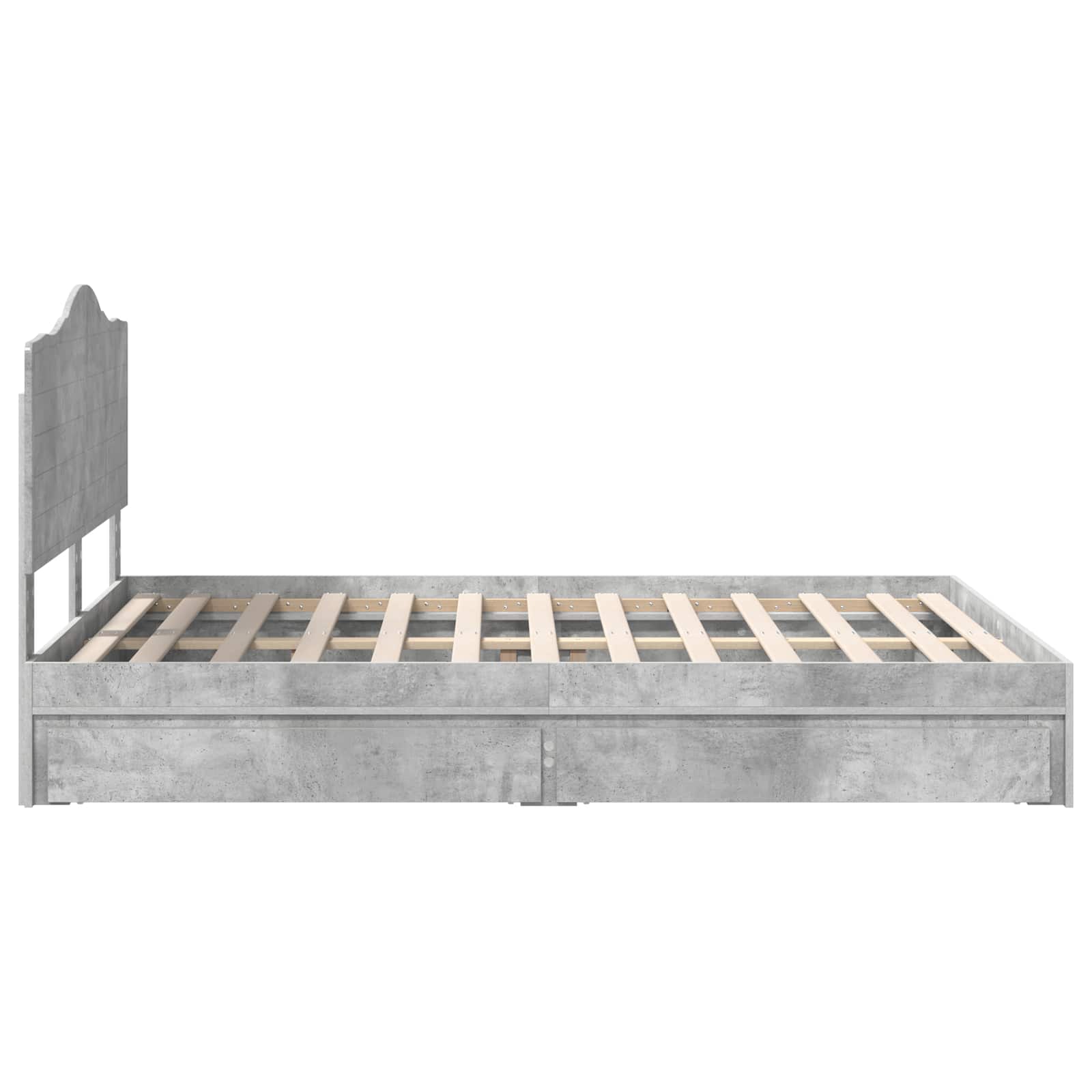 Cadre de lit Gris béton 150 x 200 cm Bois d'ingénierie - XIOS