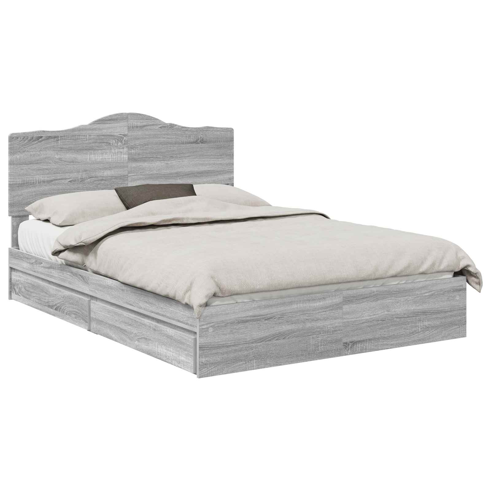 Lit de Rangement Gris Sonoma 150 x 200 cm Bois d'ingénierie - XIOS