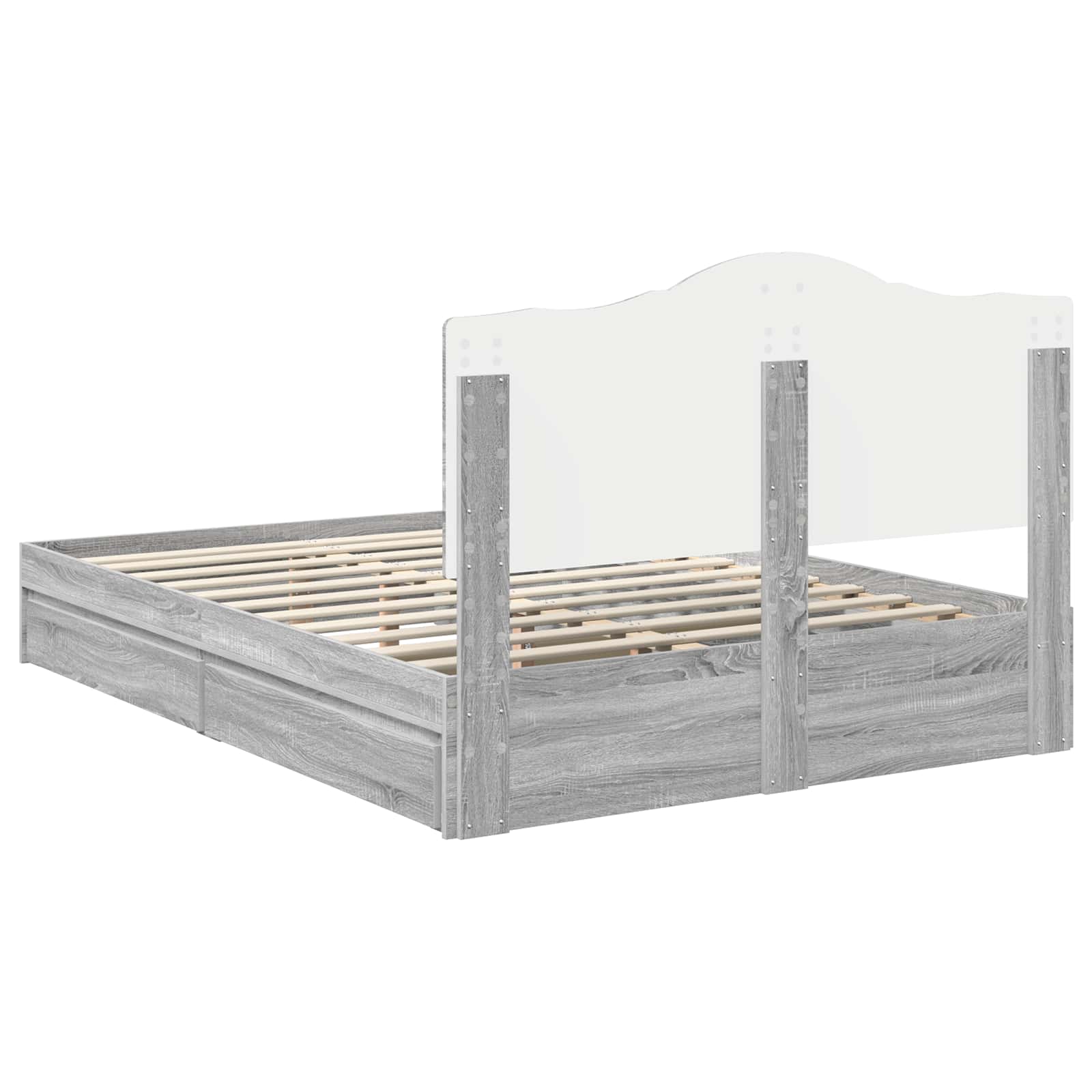 Lit de Rangement Gris Sonoma 150 x 200 cm Bois d'ingénierie - XIOS