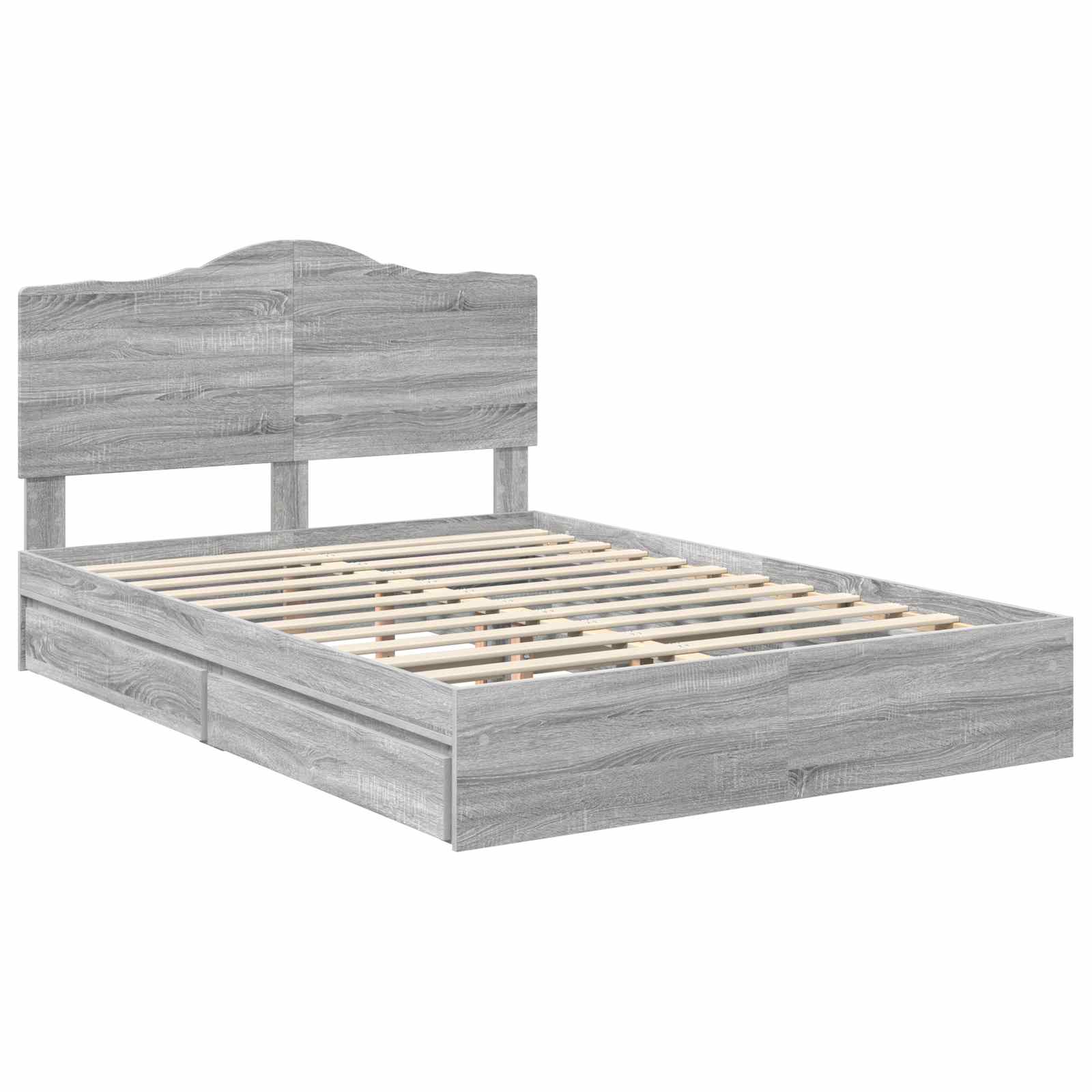 Lit de Rangement Gris Sonoma 140 x 200 cm Bois d'ingénierie - XIOS
