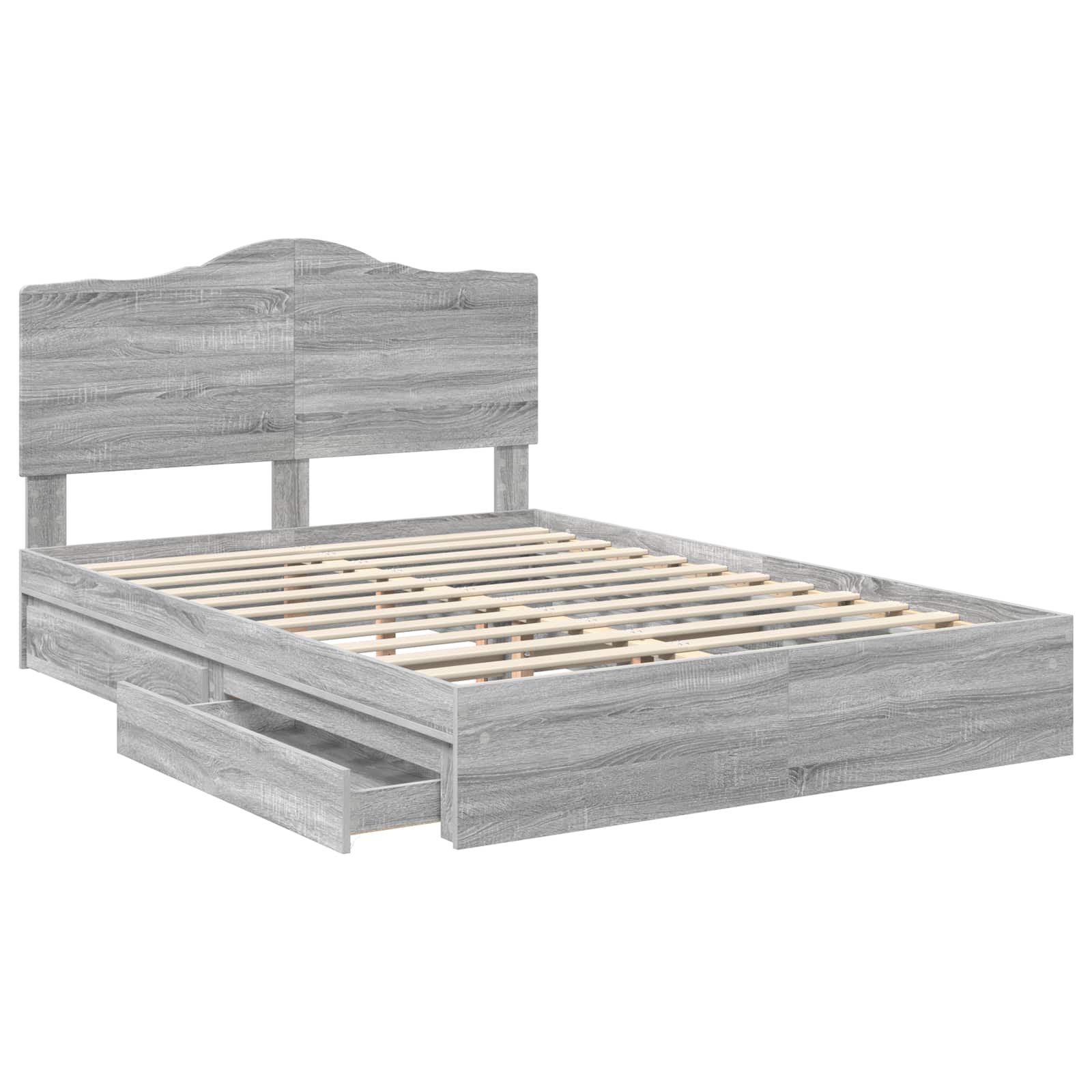 Lit de Rangement Gris Sonoma 140 x 200 cm Bois d'ingénierie - XIOS