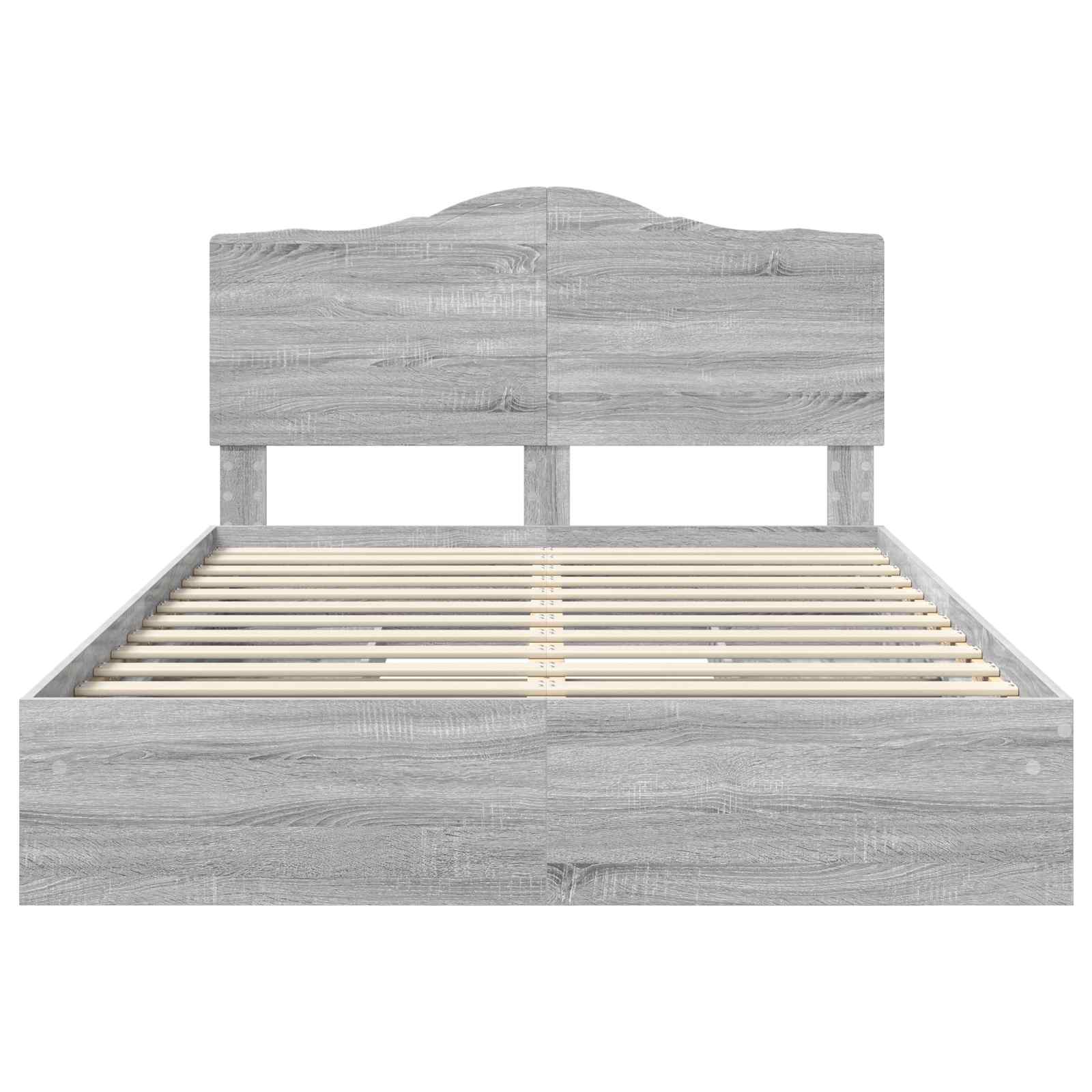 Lit de Rangement Gris Sonoma 140 x 200 cm Bois d'ingénierie - XIOS