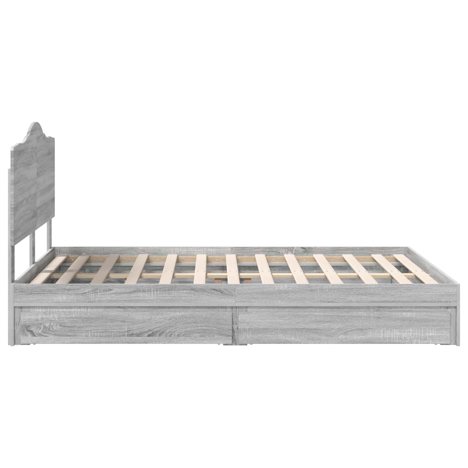 Lit de Rangement Gris Sonoma 140 x 200 cm Bois d'ingénierie - XIOS