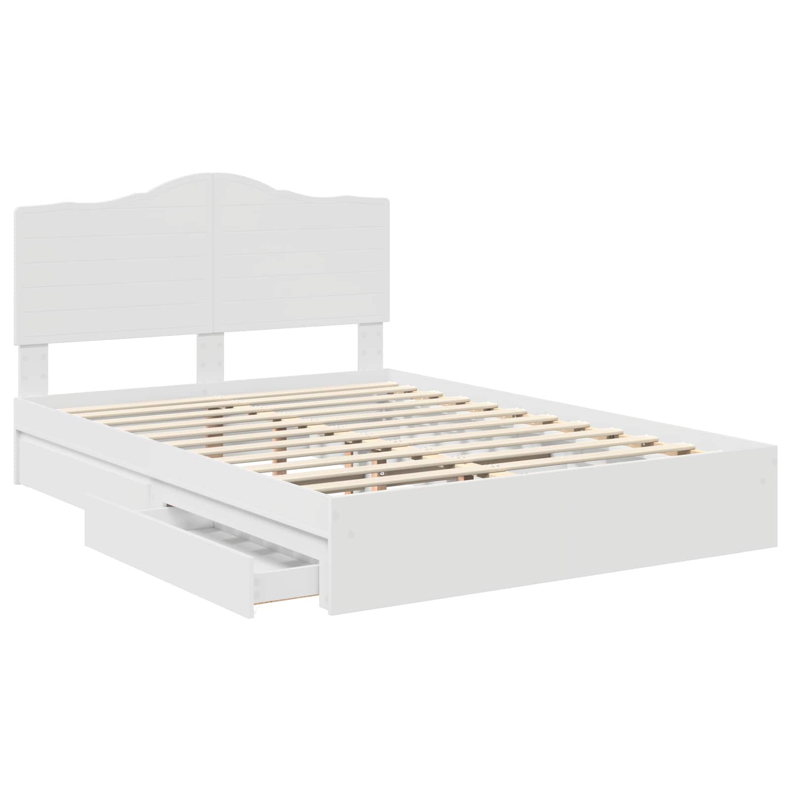 Lit de Rangement Réglable Blanc 140 x 190 cm Bois d'ingénierie