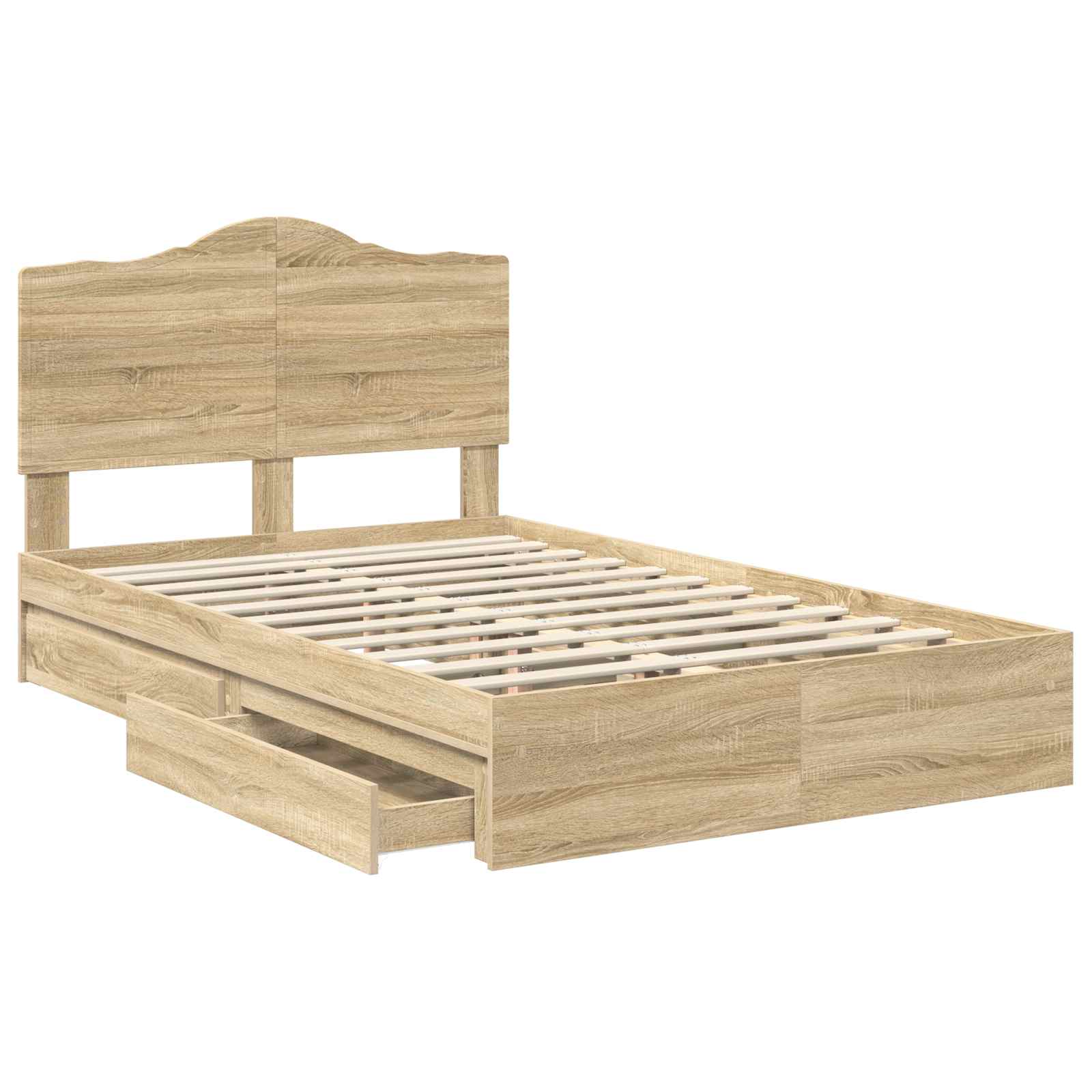 Lit de Rangement Chêne Sonoma 135 x 190 cm Bois d'ingénierie - XIOS