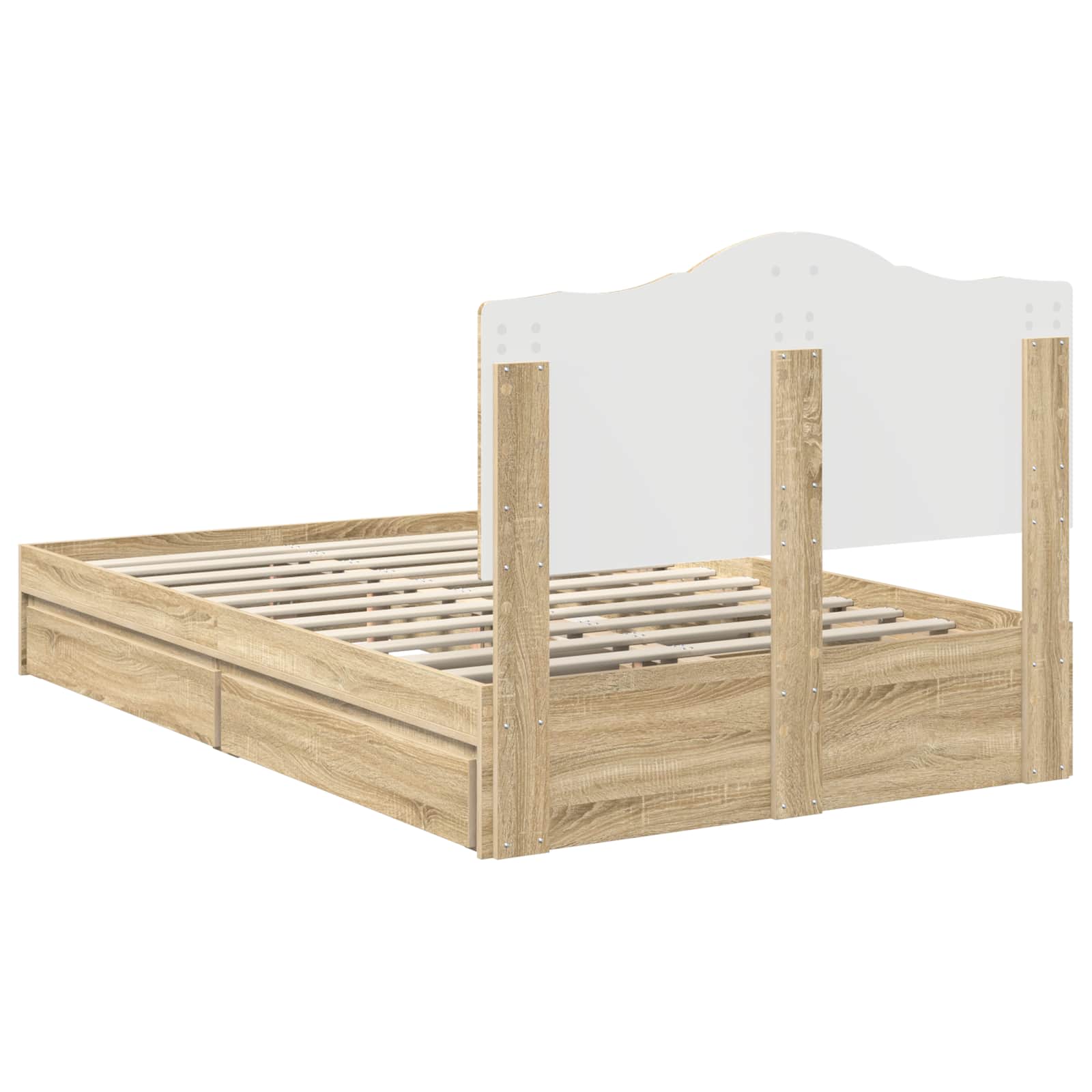 Lit de Rangement Chêne Sonoma 135 x 190 cm Bois d'ingénierie - XIOS