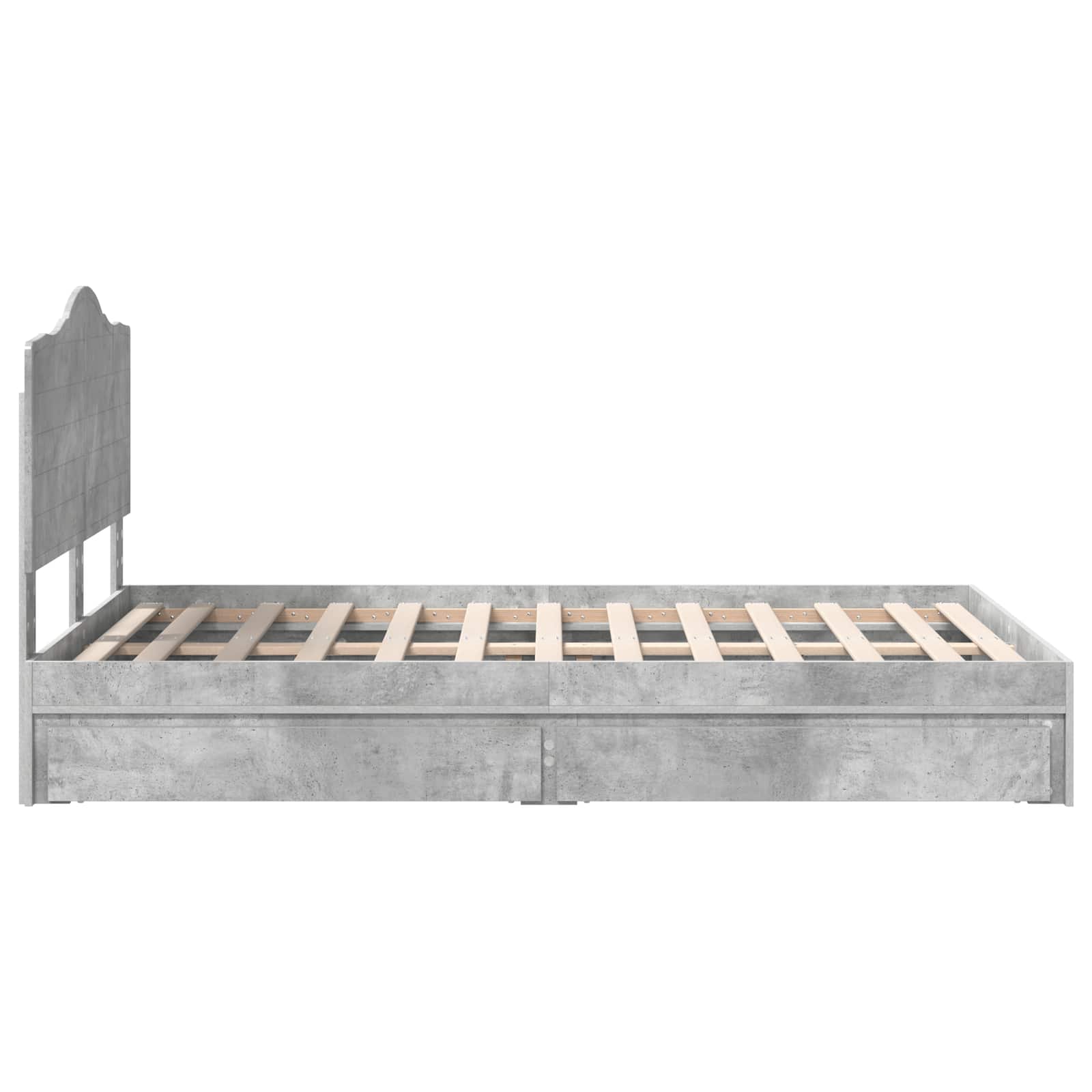 Cadre de lit Gris béton 135 x 190 cm Bois d'ingénierie - XIOS