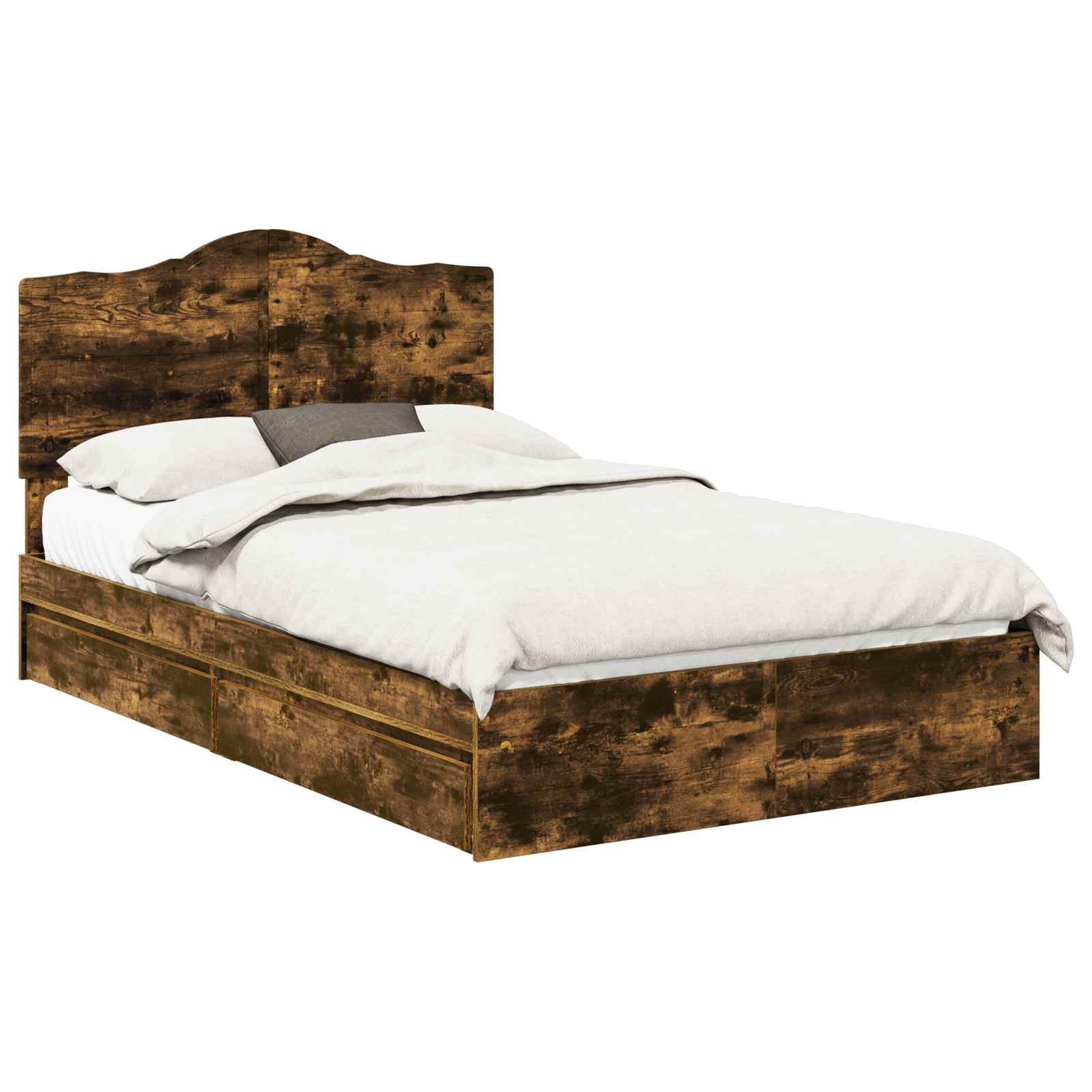 Cadre de lit Chêne fumé 135 x 190 cm Bois d'ingénierie - XIOS