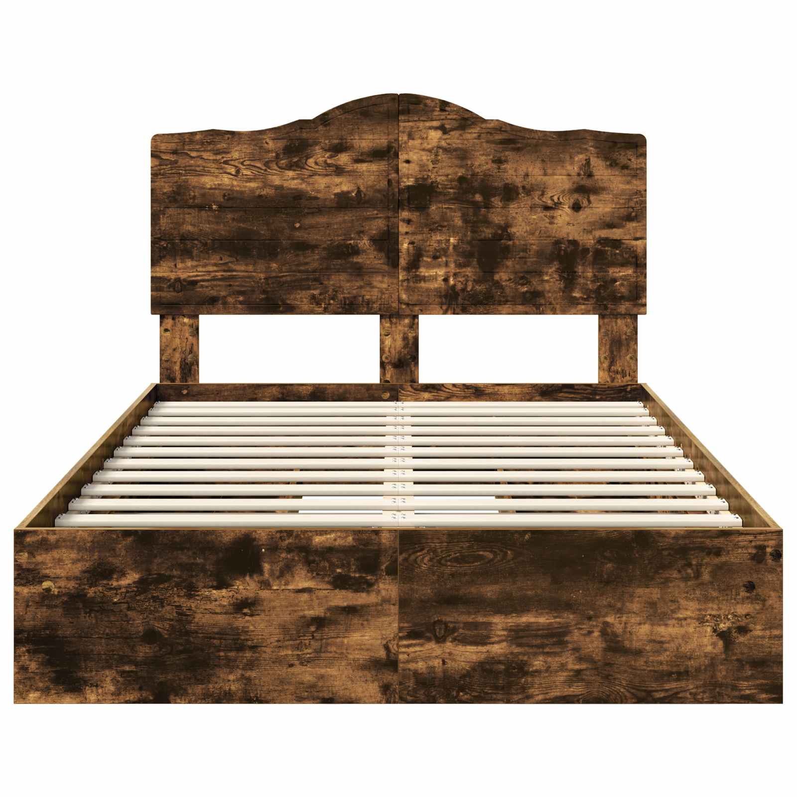 Lit de Rangement Chêne fumé 135 x 190 cm Bois d'ingénierie - XIOS