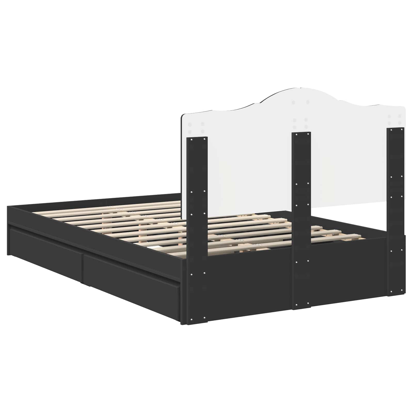 Lit de Rangement Noir 120 x 200 cm Bois d'ingénierie - XIOS