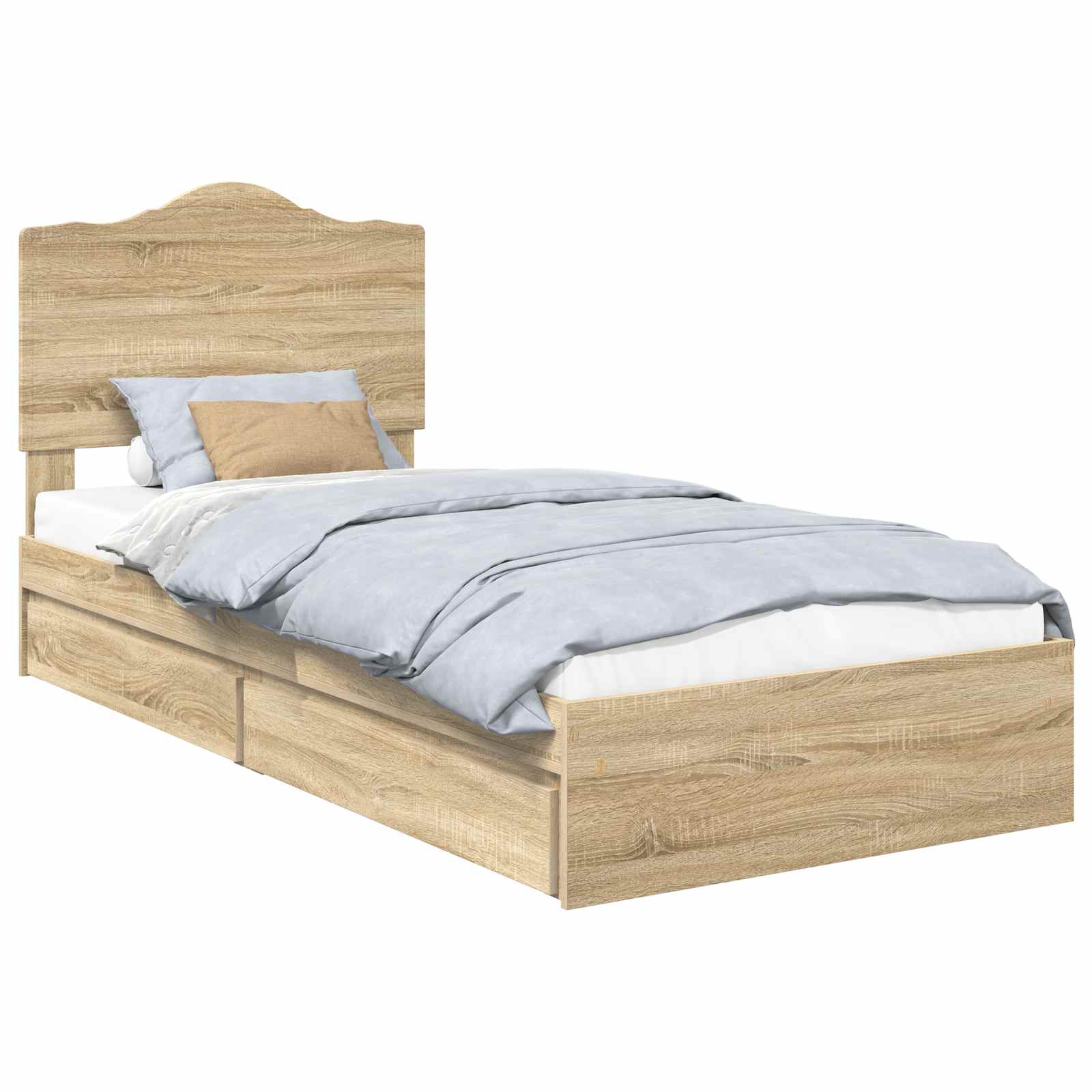 Lit de Rangement Chêne Sonoma 100 x 200 cm Bois d'ingénierie - XIOS