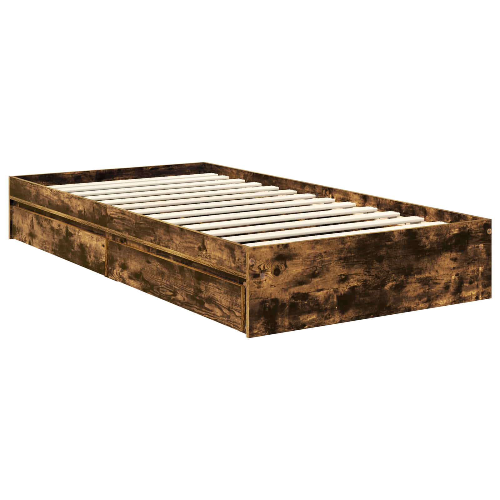 Lit de Rangement Chêne fumé 100 x 200 cm Bois d'ingénierie - XIOS