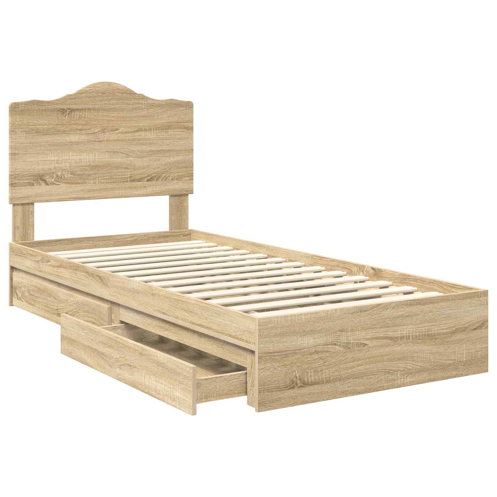 Lit de Rangement Chêne Sonoma 90 x 200 cm Bois d'ingénierie - XIOS