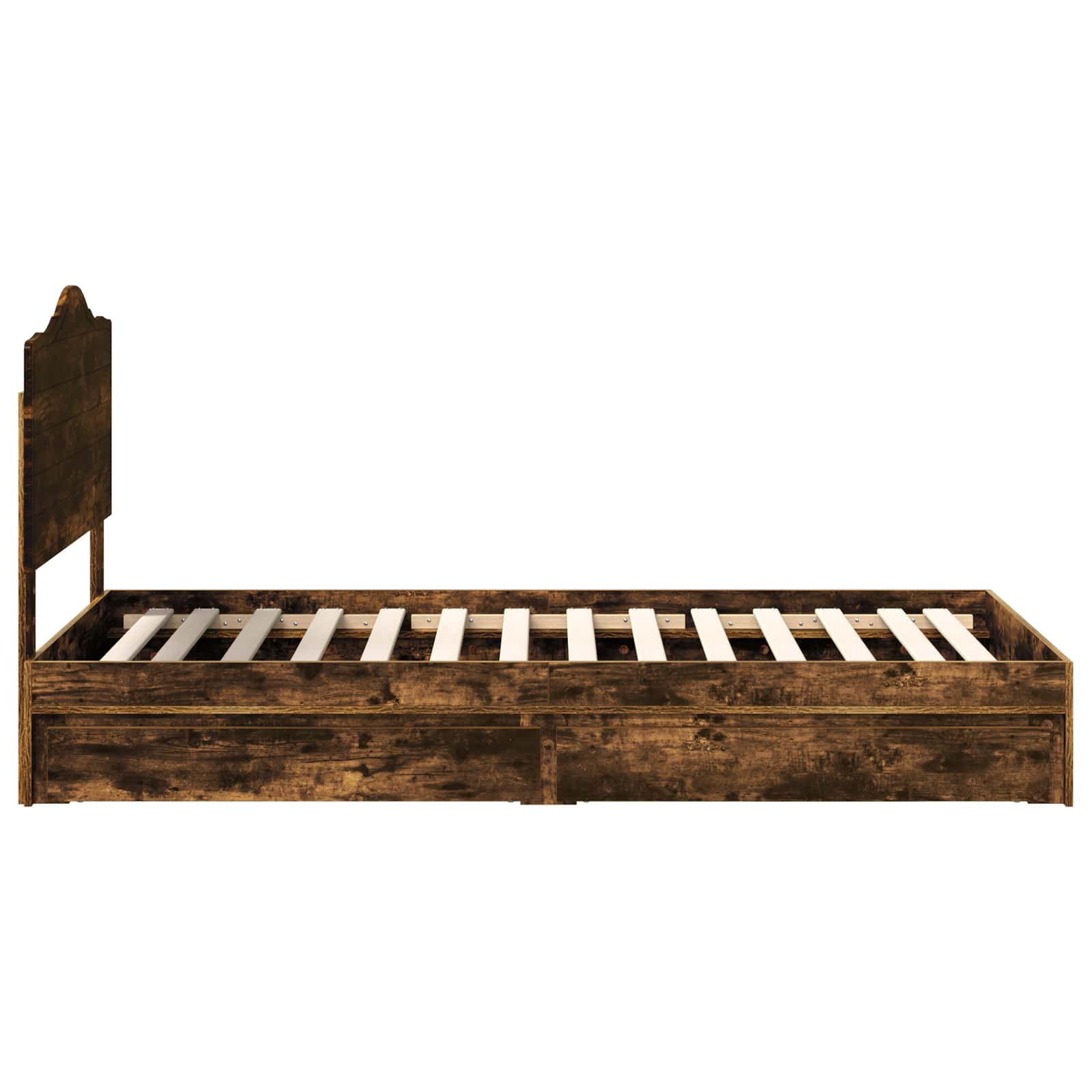 Lit de Rangement Chêne fumé 90 x 200 cm Bois d'ingénierie