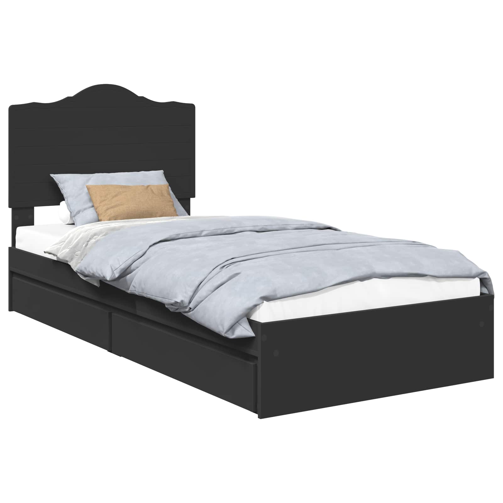 Lit de Rangement avec tiroir Noir 90 x 190 cm Bois d'ingénierie - XIOS