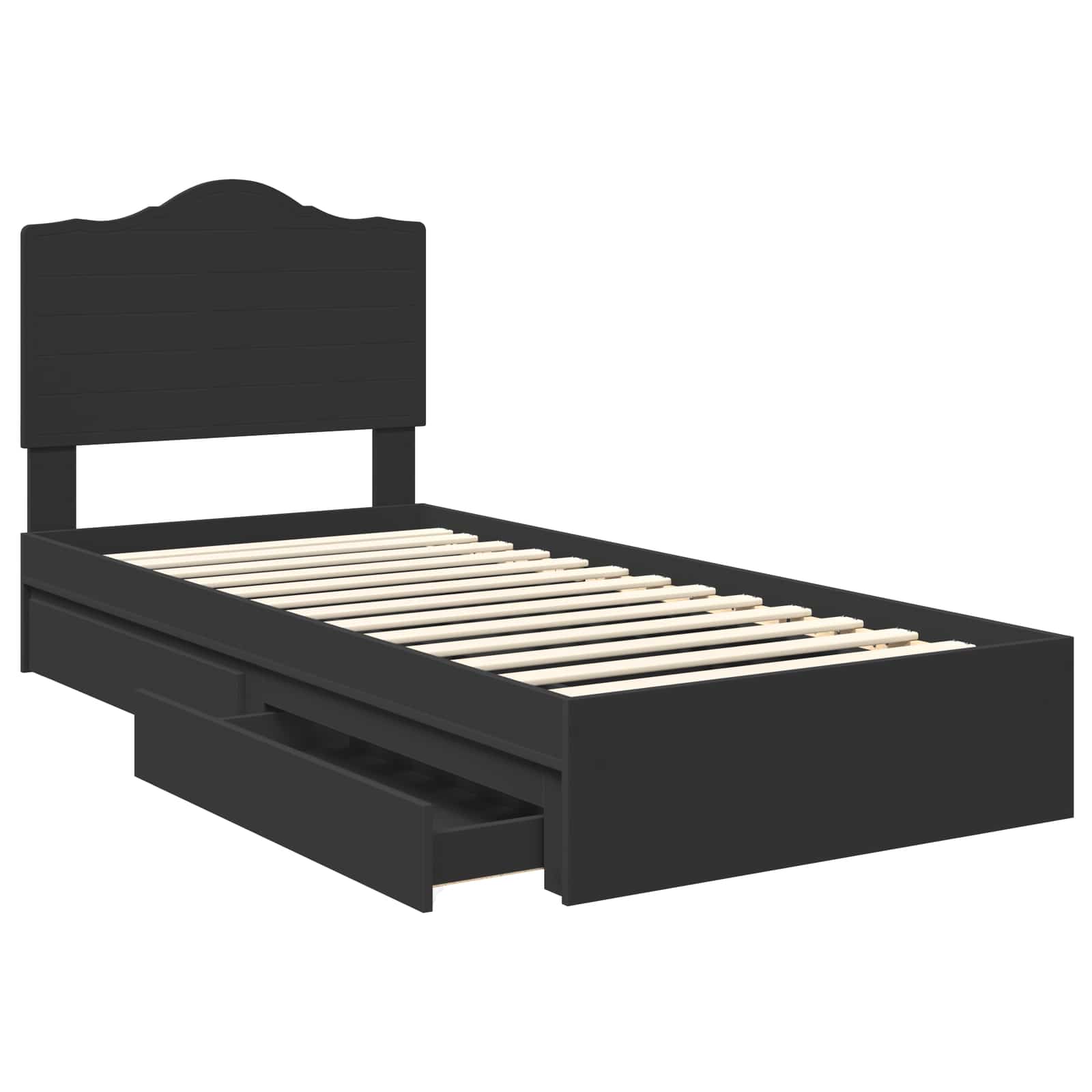 Lit de Rangement avec tiroir Noir 90 x 190 cm Bois d'ingénierie - XIOS