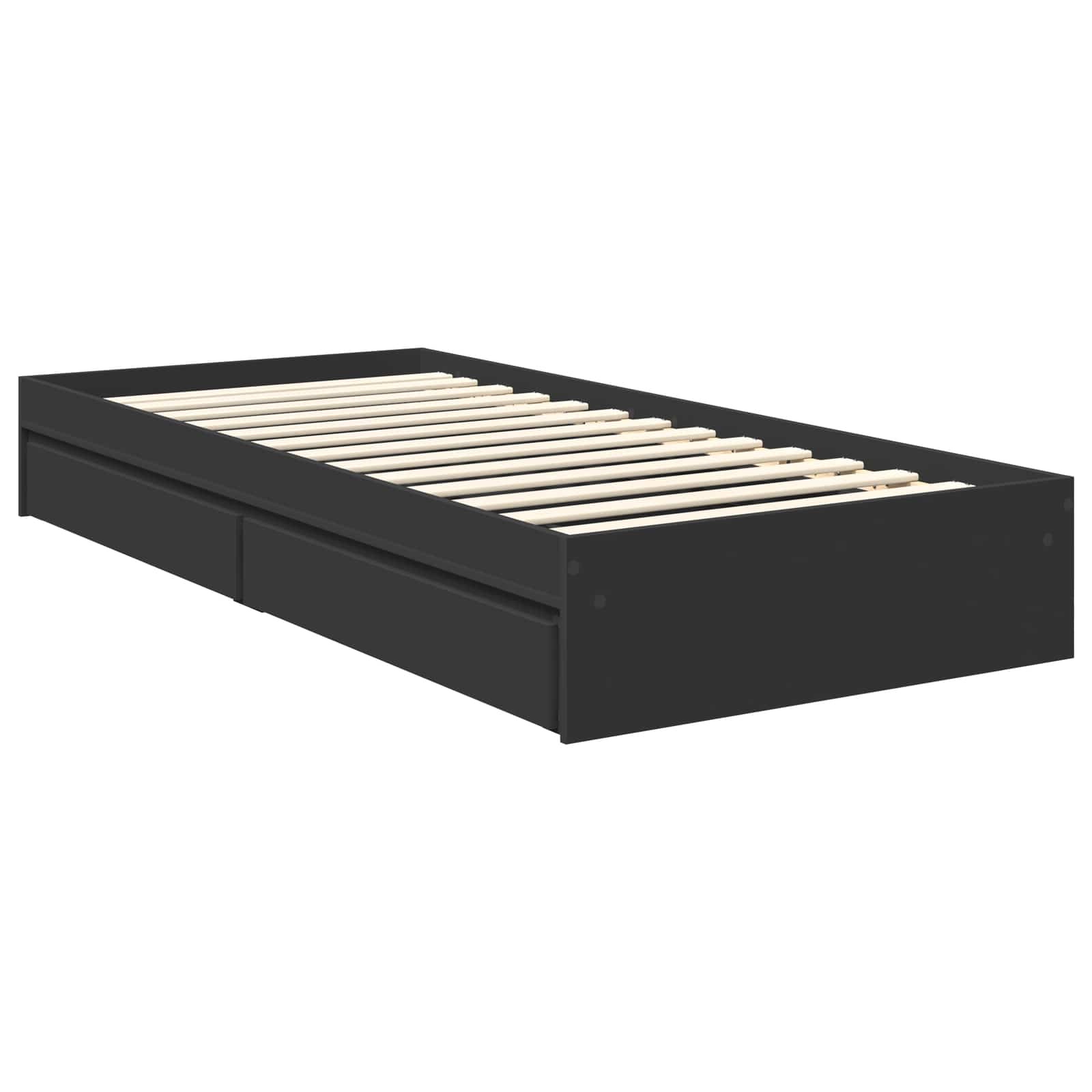 Lit de Rangement avec tiroir Noir 90 x 190 cm Bois d'ingénierie - XIOS