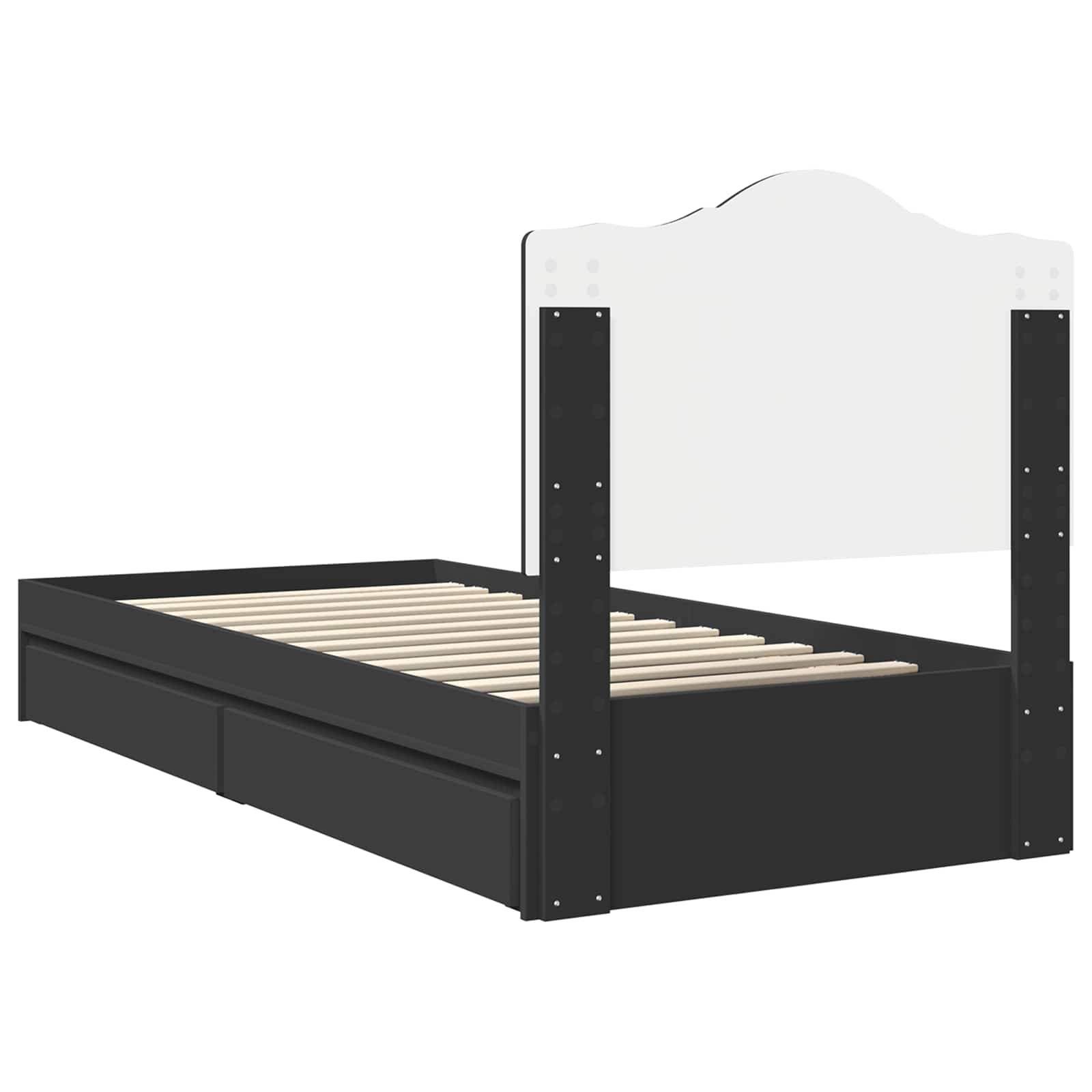 Lit de Rangement avec tiroir Noir 90 x 190 cm Bois d'ingénierie - XIOS
