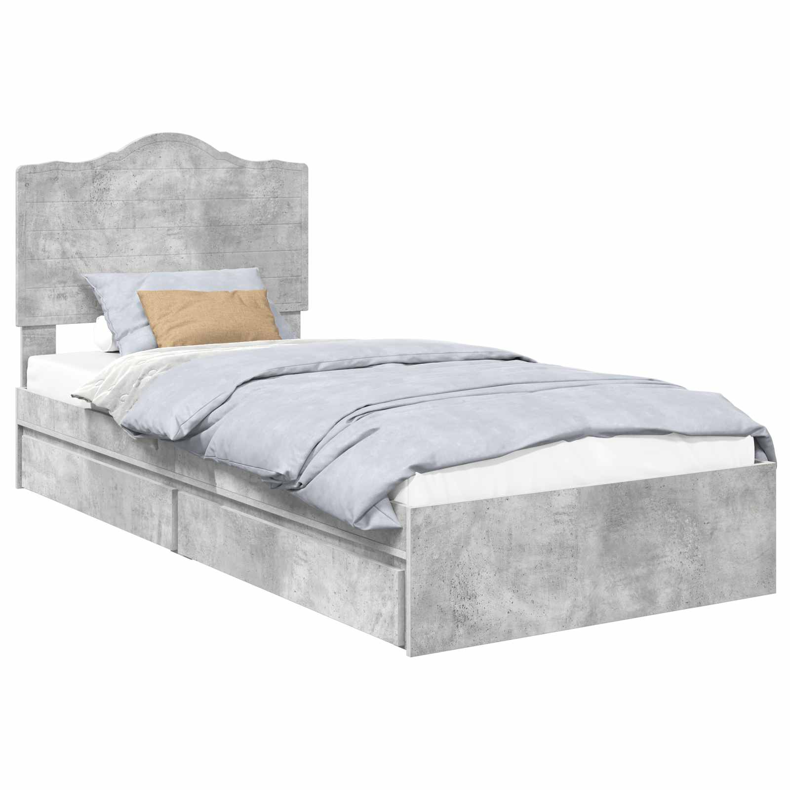 Lit de Rangement Gris béton 90 x 190 cm Bois d'ingénierie - XIOS