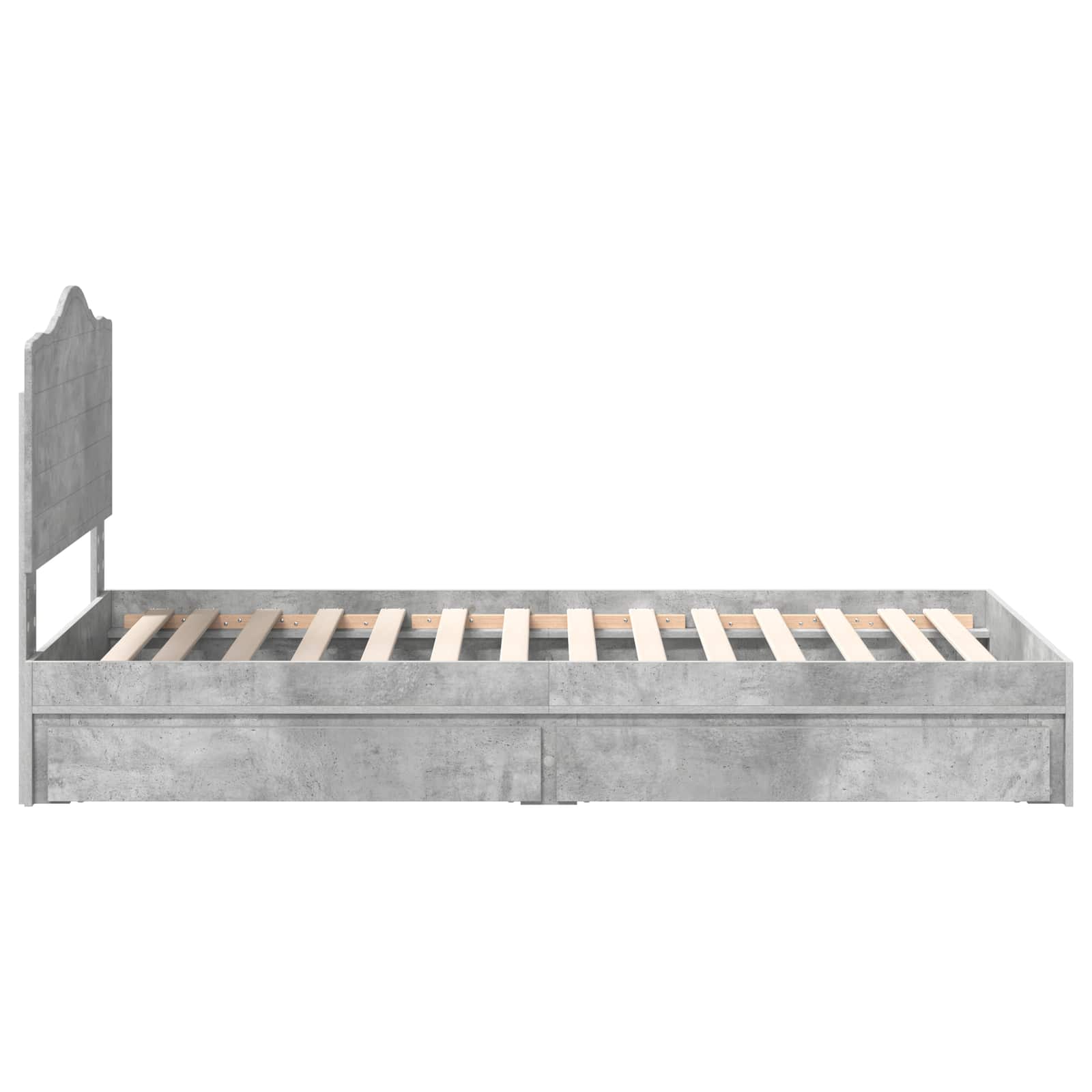 Lit de Rangement Gris béton 90 x 190 cm Bois d'ingénierie - XIOS