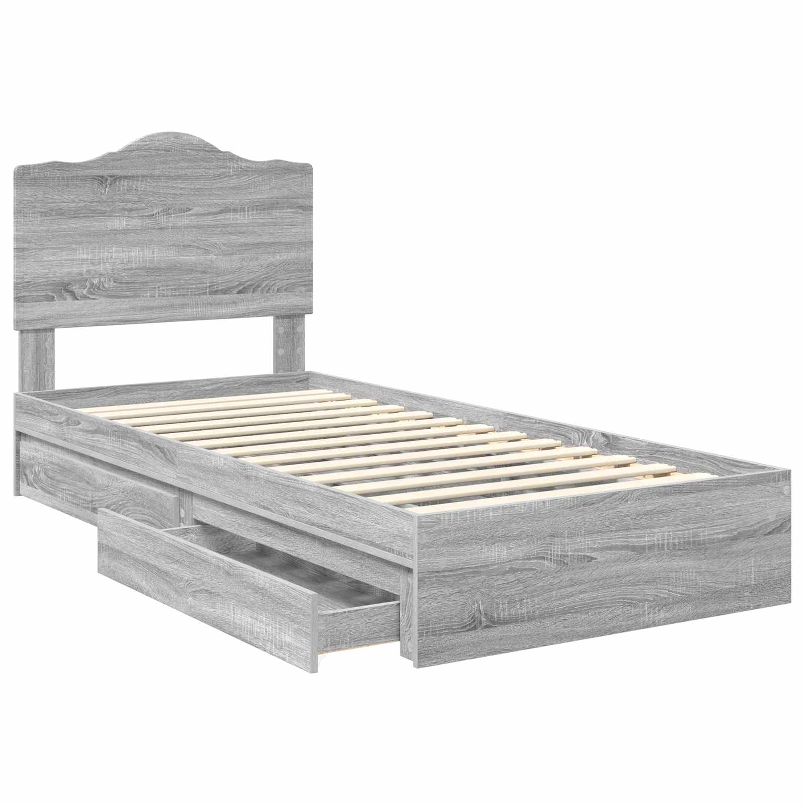 Lit de Rangement Gris Sonoma 90 x 190 cm Bois d'ingénierie - XIOS