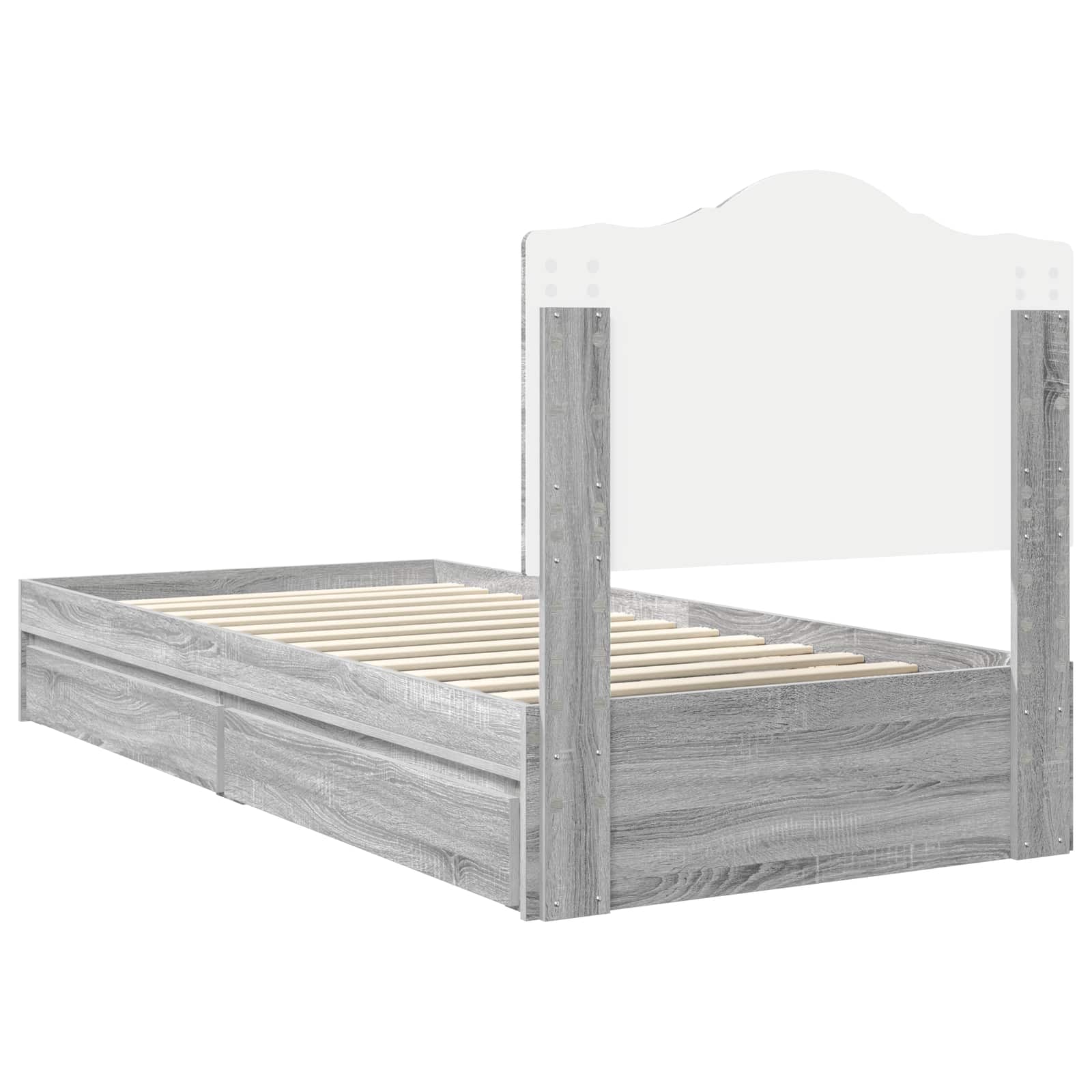 Lit de Rangement Gris Sonoma 90 x 190 cm Bois d'ingénierie - XIOS