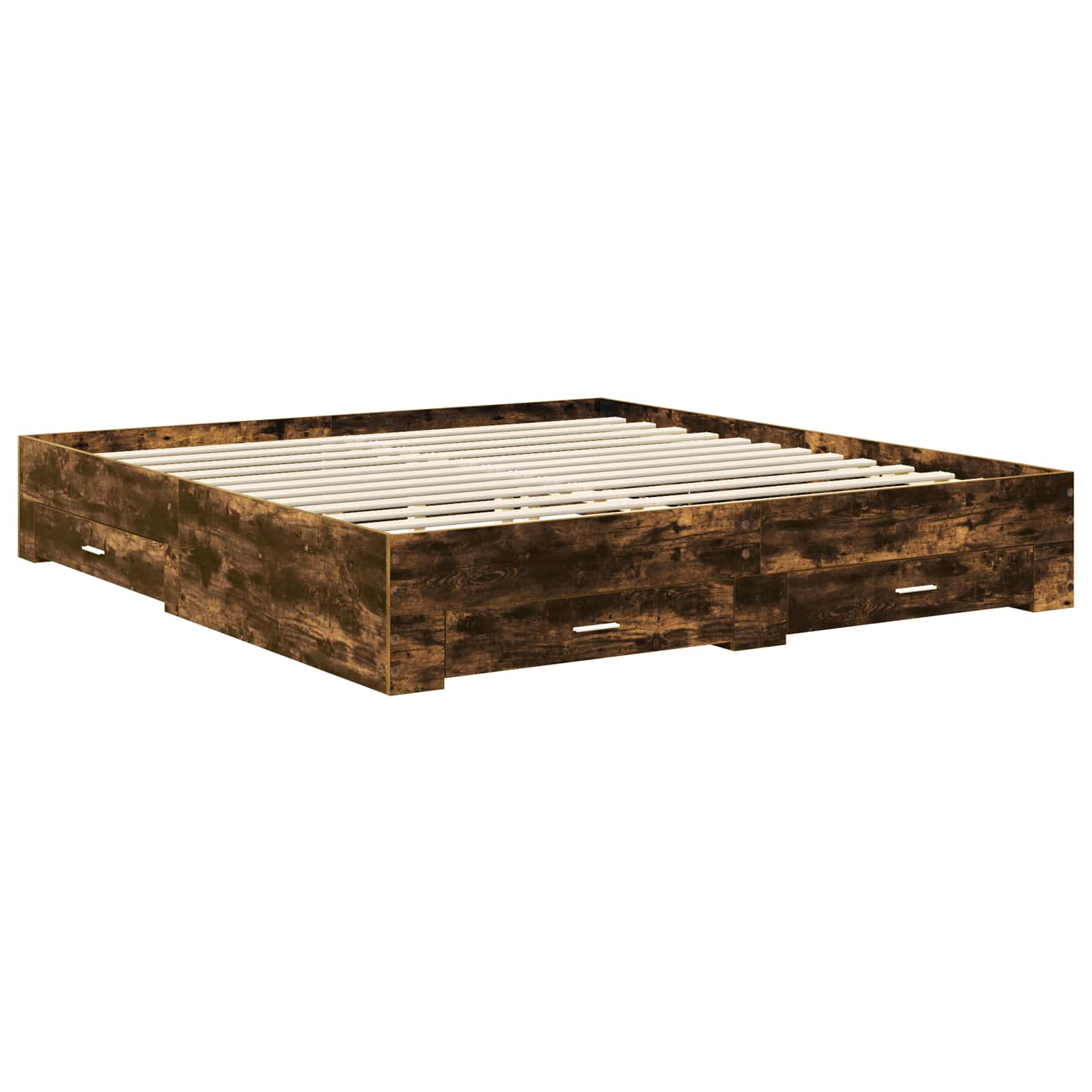 Cadre de lit Chêne fumé 200 x 200 cm Bois d'ingénierie - XIOS