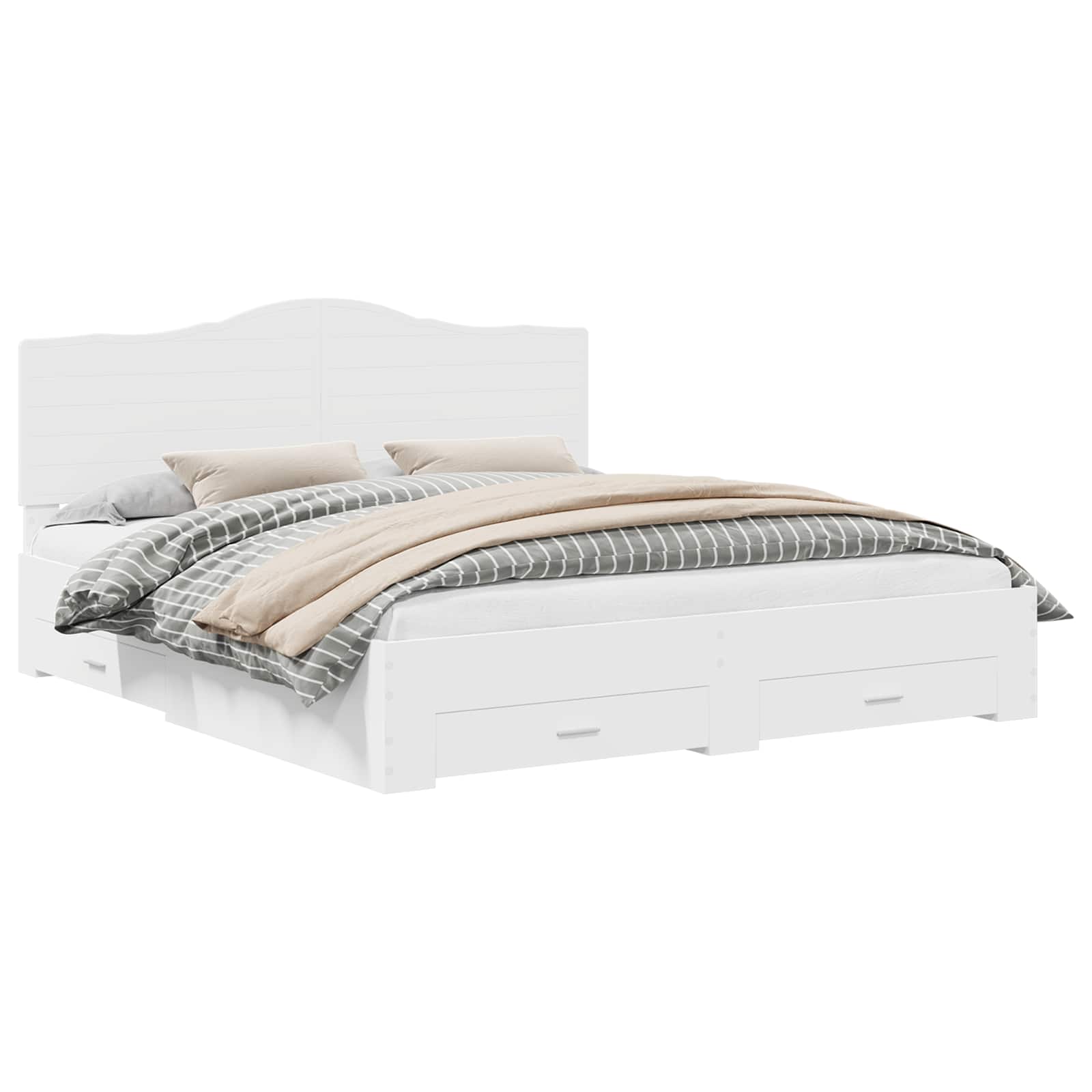 Cadre de lit avec tiroir Blanc 180 x 200 cm Bois d'ingénierie - XIOS