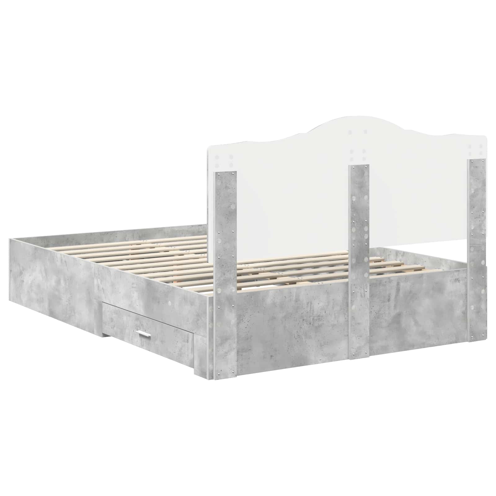 Cadre de lit Gris béton 160 x 200 cm Bois d'ingénierie - XIOS