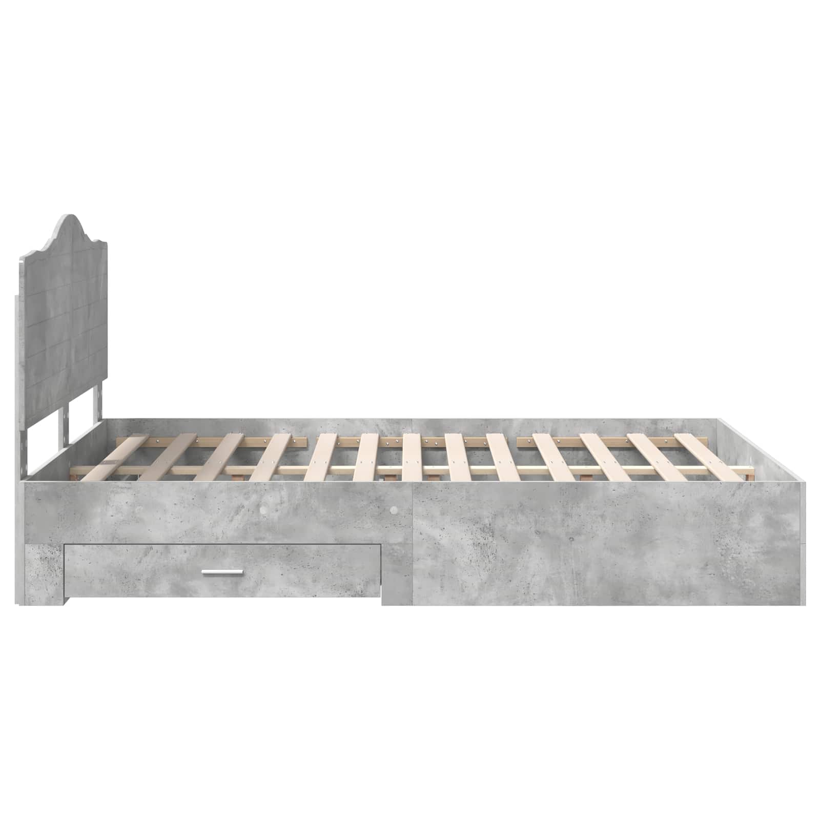 Cadre de lit Gris béton 140 x 200 cm Bois d'ingénierie - XIOS