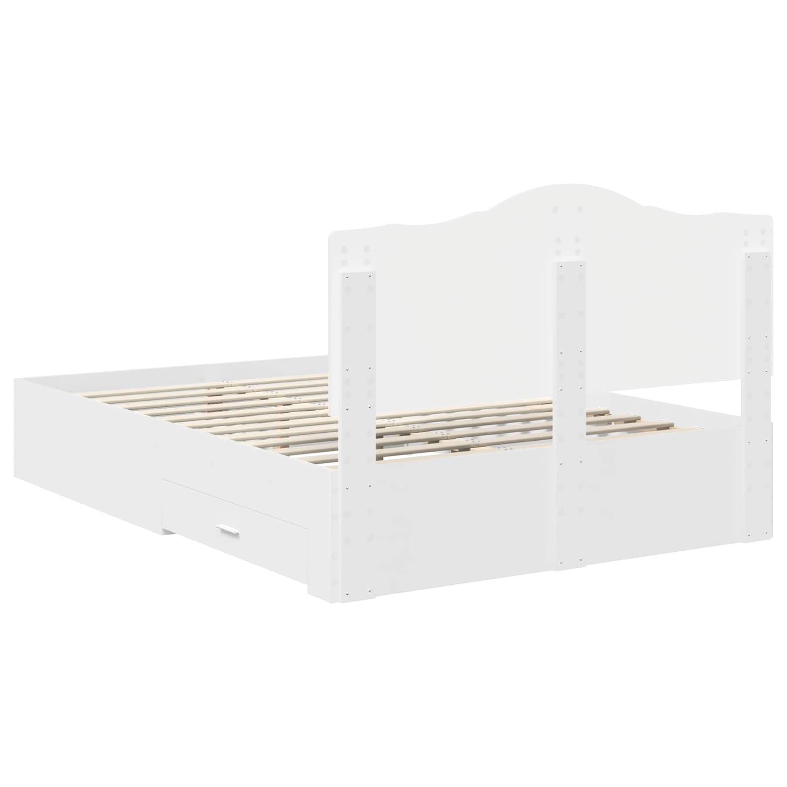 Cadre de lit avec tiroir Blanc 140 x 190 cm Bois d'ingénierie - XIOS