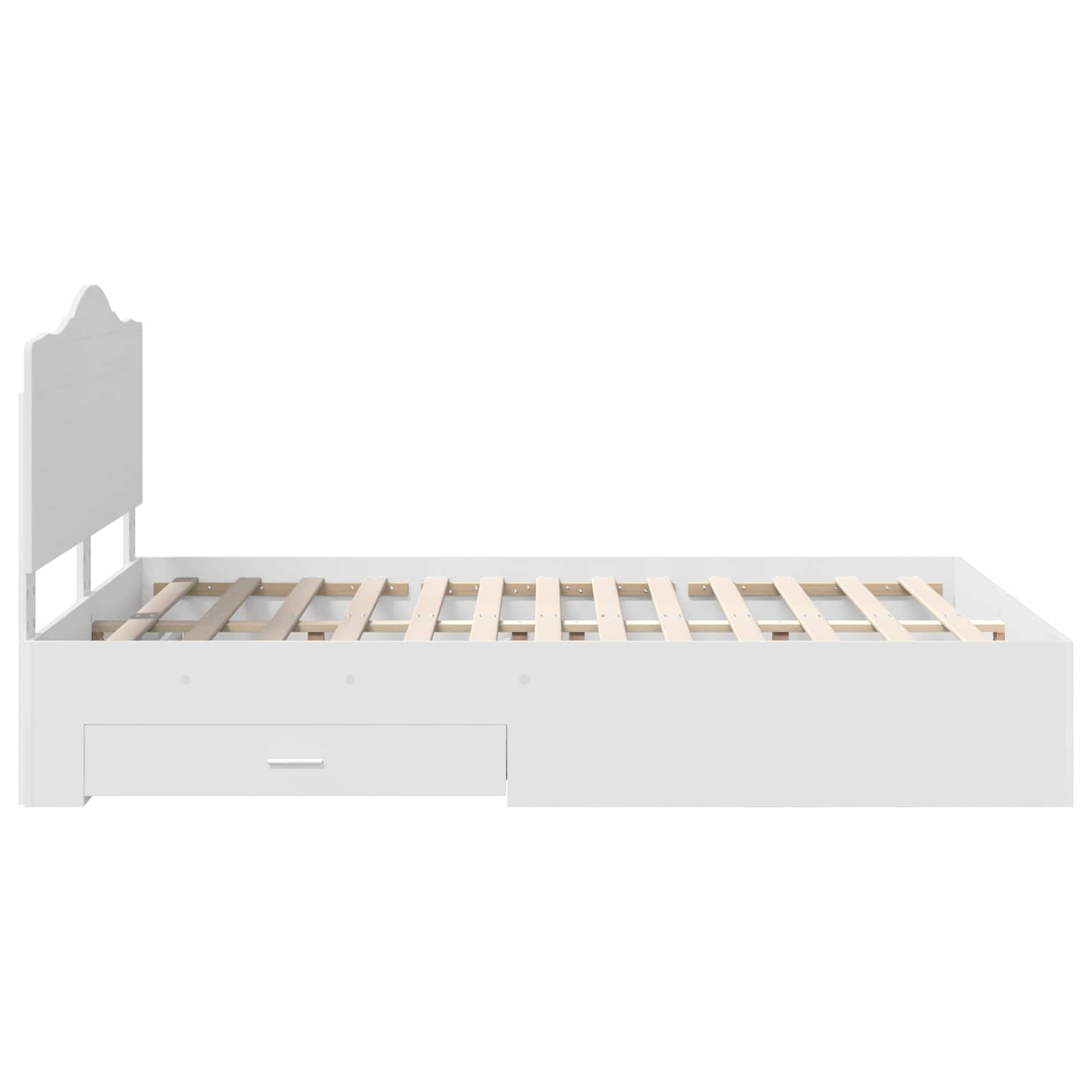 Cadre de lit avec tiroir Blanc 140 x 190 cm Bois d'ingénierie - XIOS