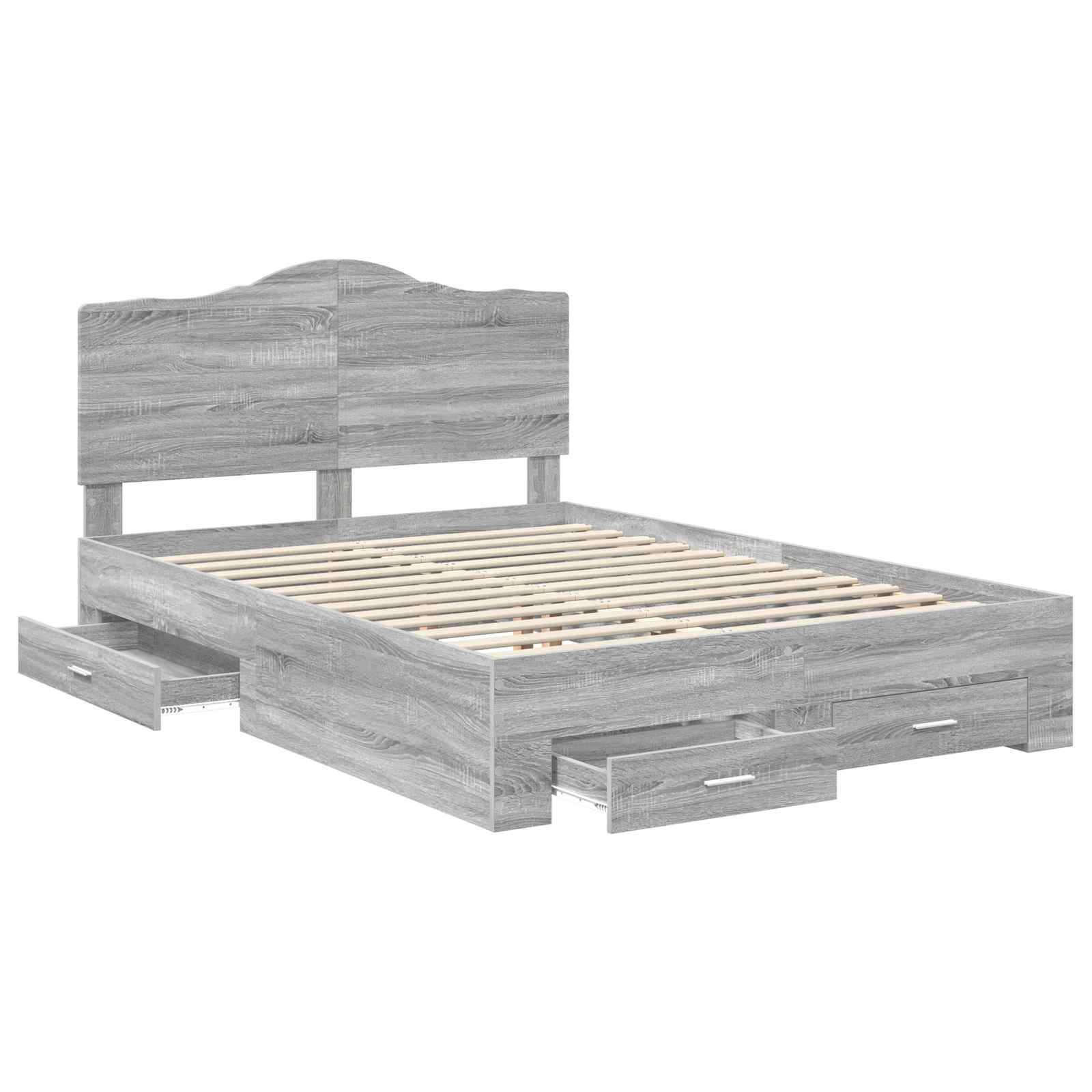 Cadre de lit Gris Sonoma 140 x 190 cm Bois d'ingénierie - XIOS