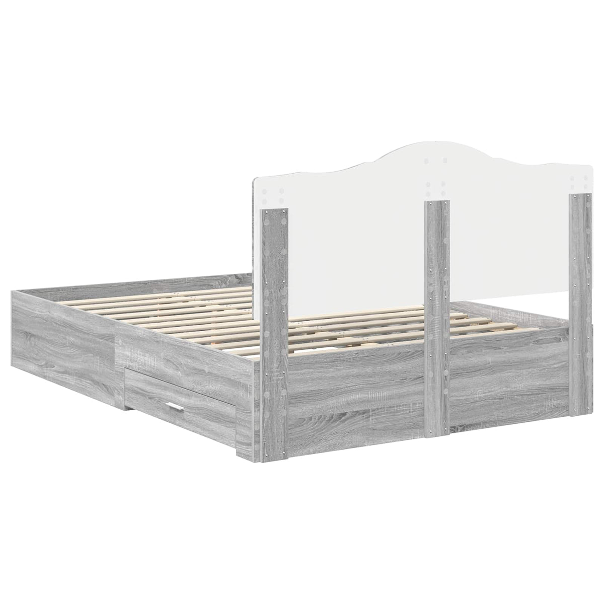 Cadre de lit Gris Sonoma 140 x 190 cm Bois d'ingénierie