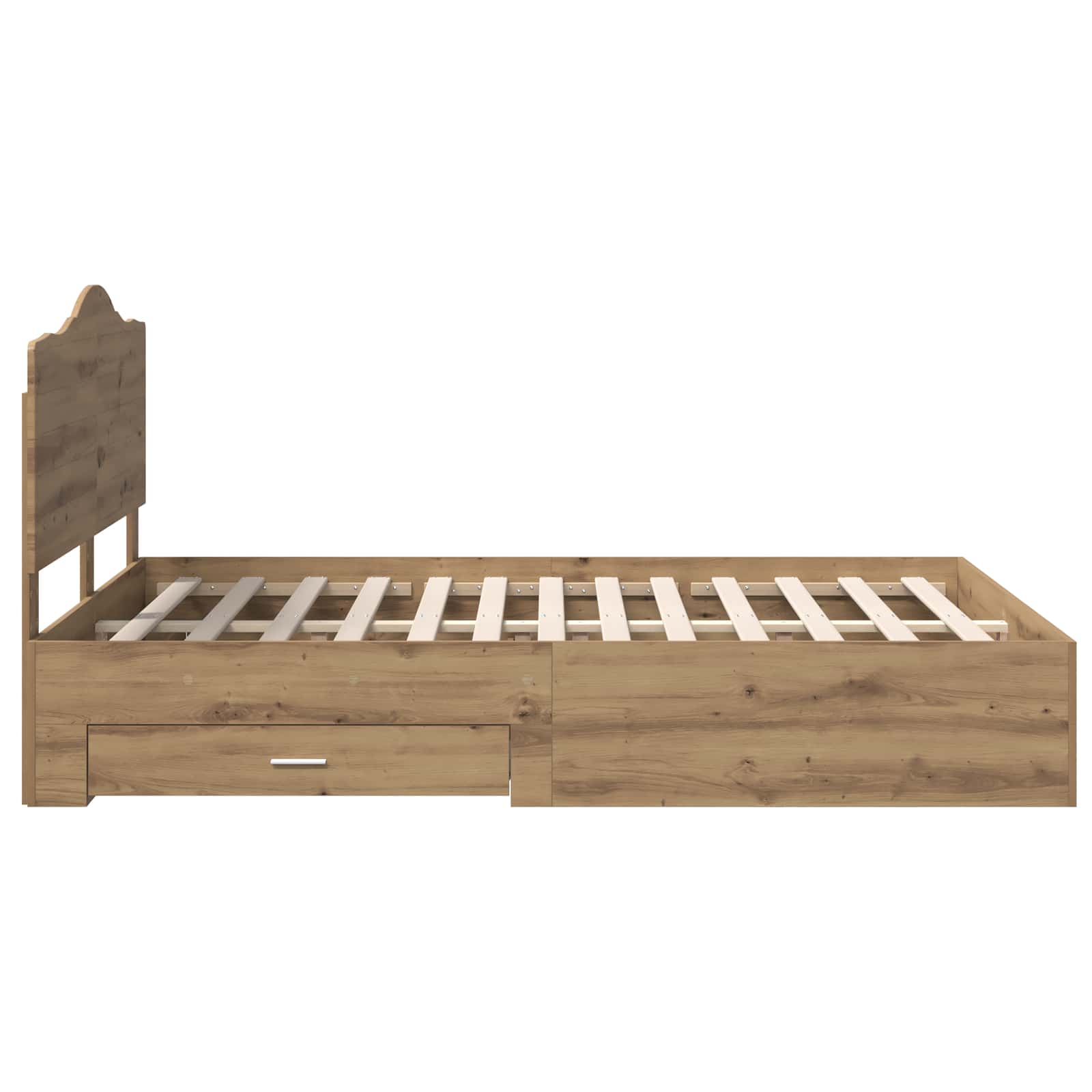 Cadre de lit Chêne artisanal 140 x 190 cm Bois d'ingénierie - XIOS