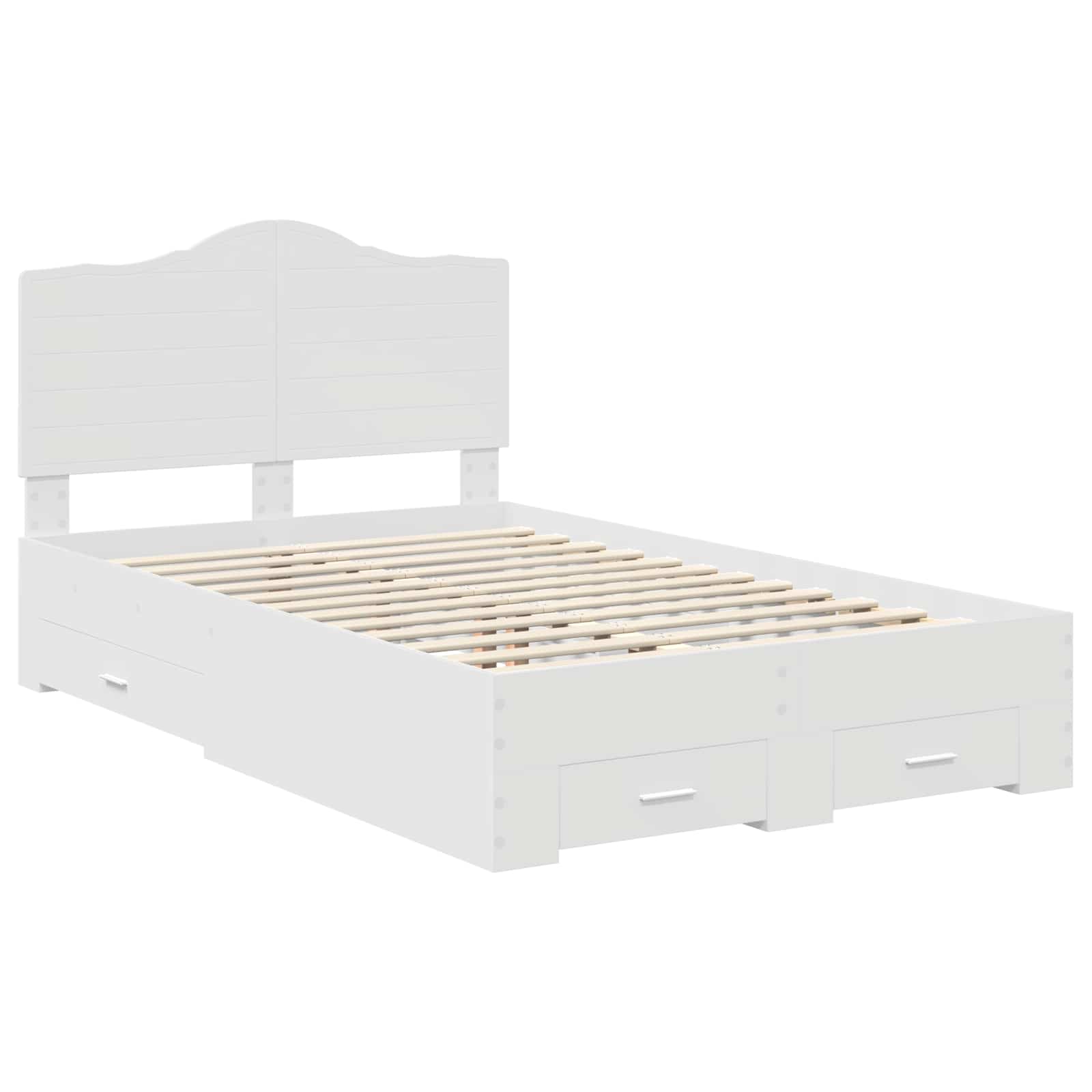 Cadre de lit avec tiroir Blanc 135 x 190 cm Bois d'ingénierie - XIOS