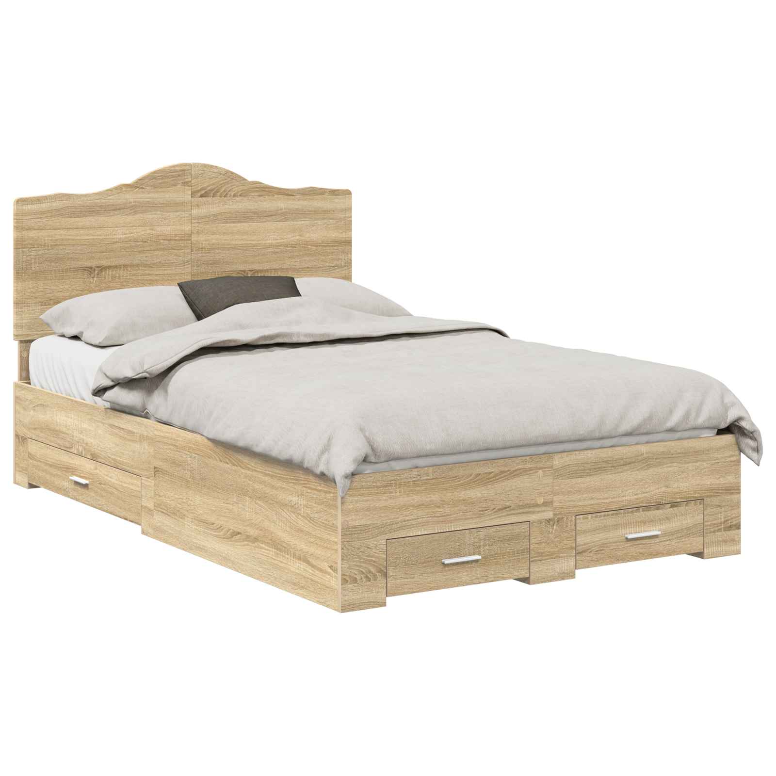 Cadre de lit Chêne Sonoma 135 x 190 cm Bois d'ingénierie - XIOS