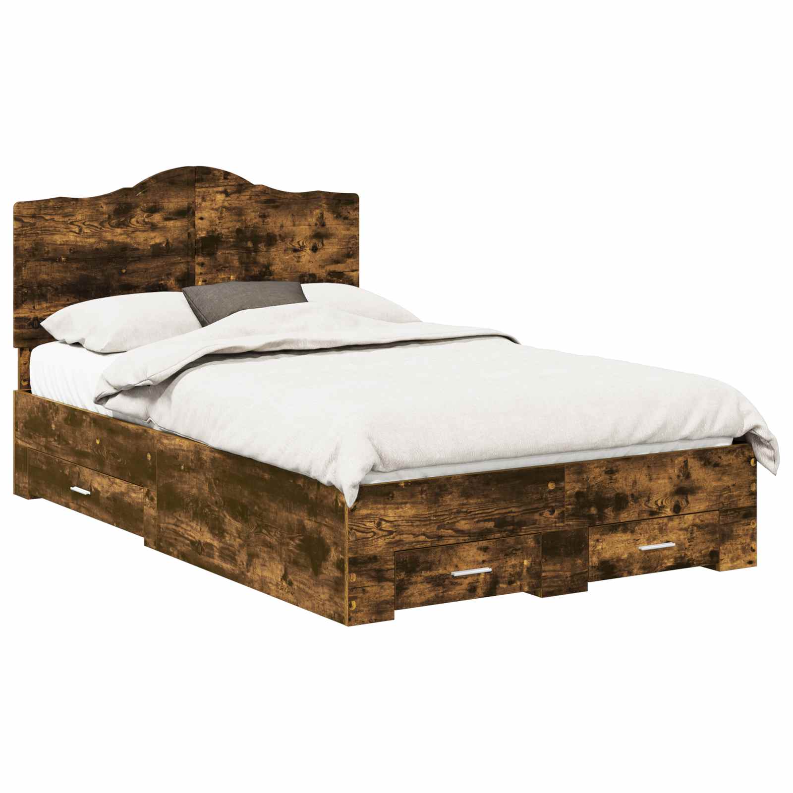 Cadre de lit Chêne fumé 135 x 190 cm Bois d'ingénierie - XIOS