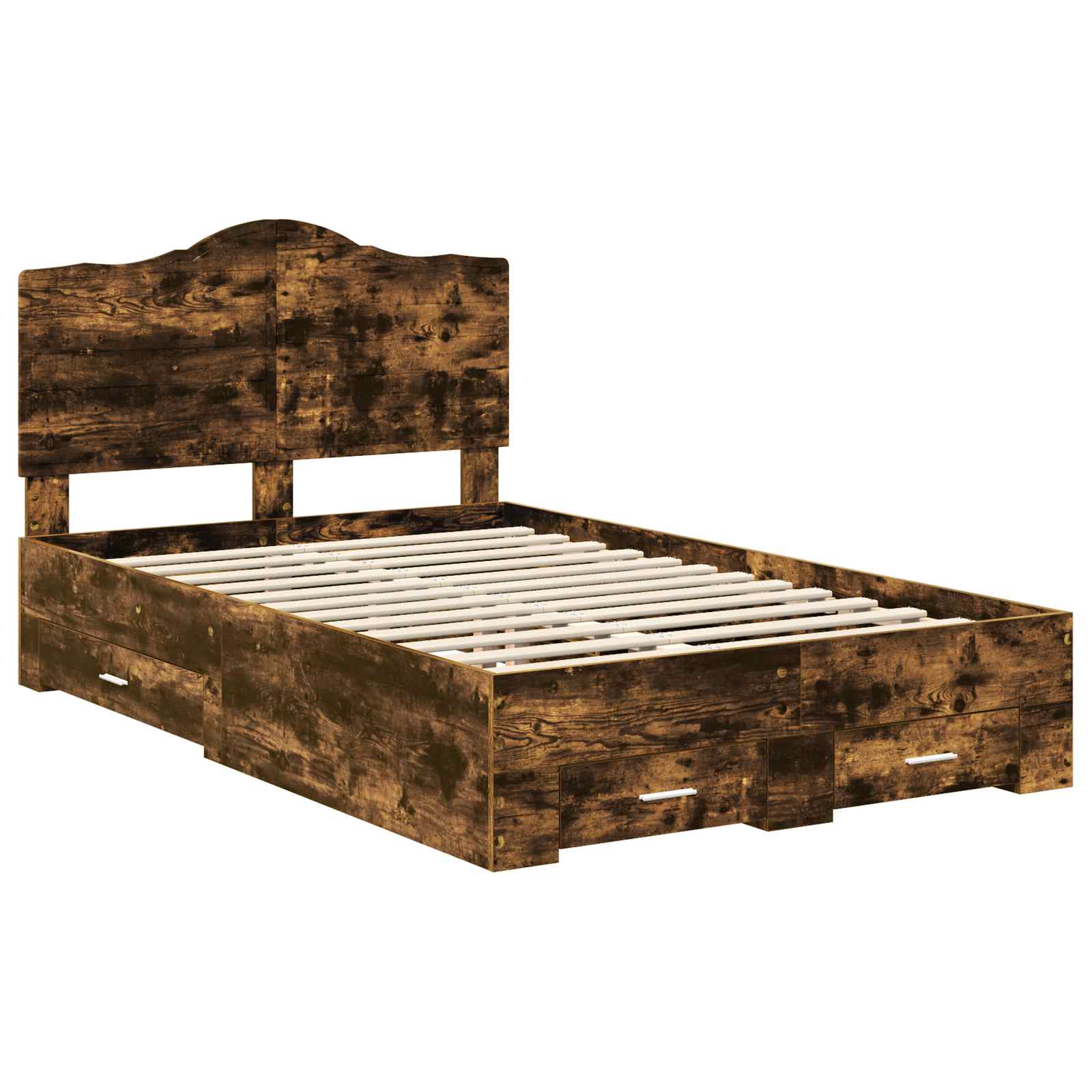 Cadre de lit Chêne fumé 135 x 190 cm Bois d'ingénierie - XIOS