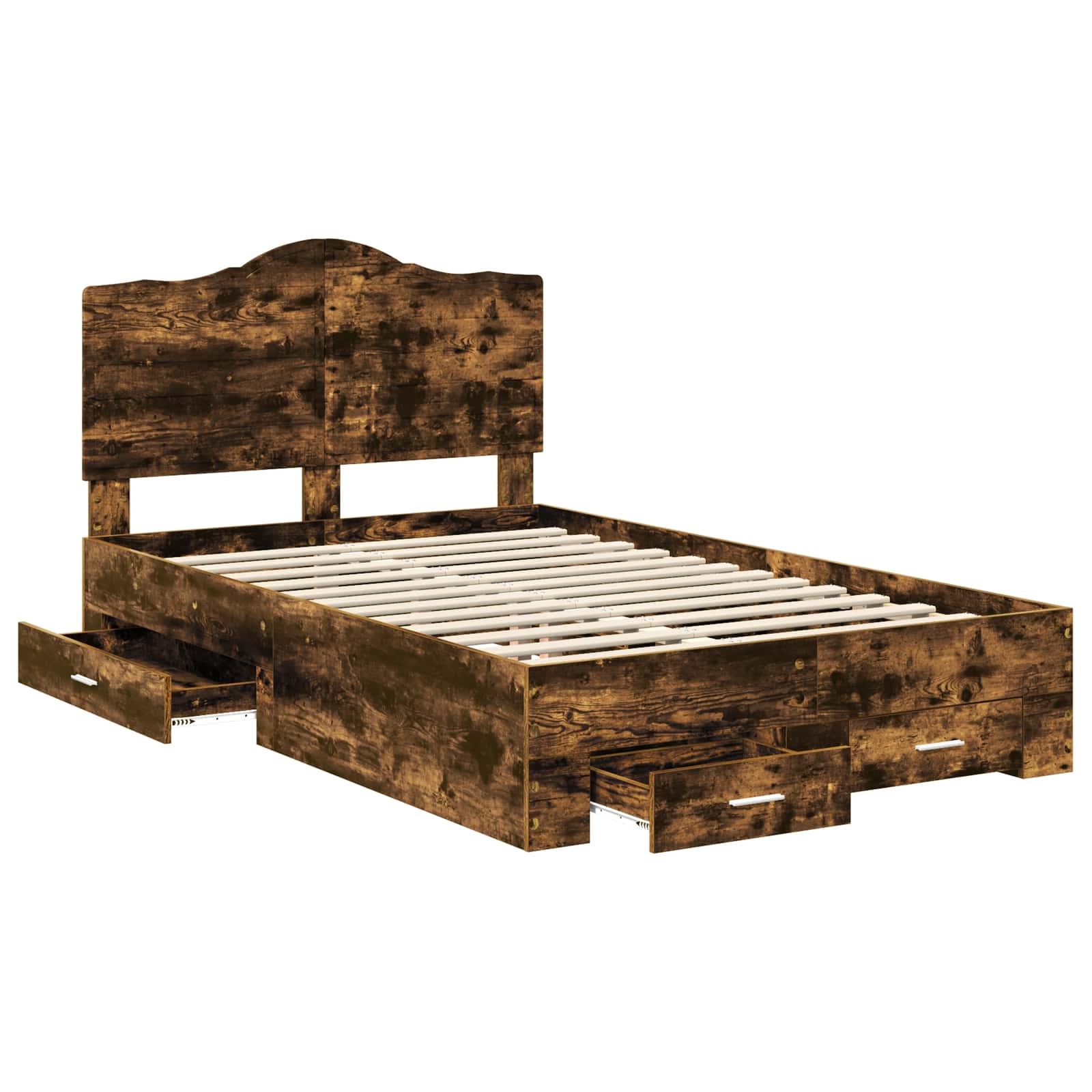 Cadre de lit Chêne fumé 135 x 190 cm Bois d'ingénierie - XIOS