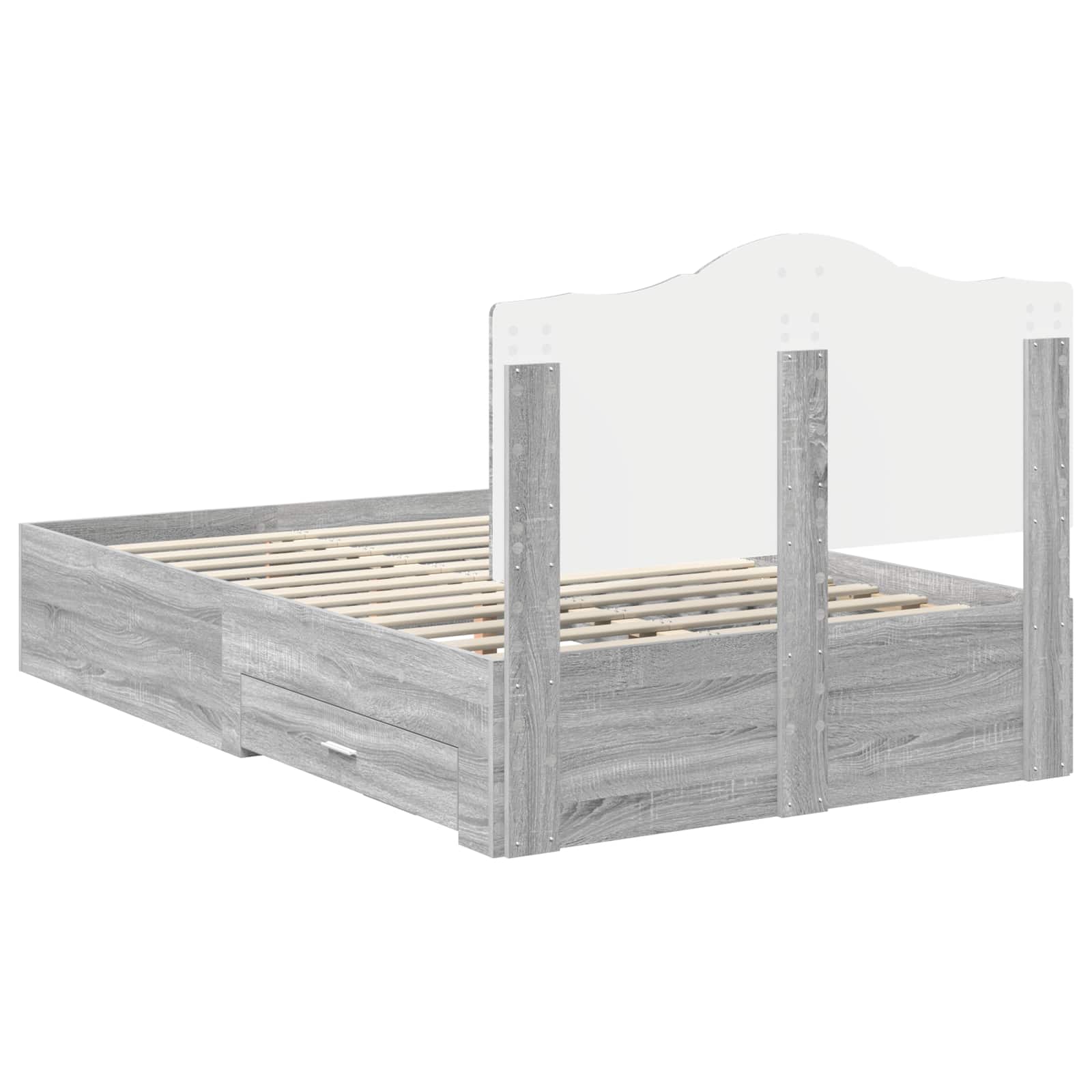 Cadre de lit Gris Sonoma 135 x 190 cm Bois d'ingénierie - XIOS